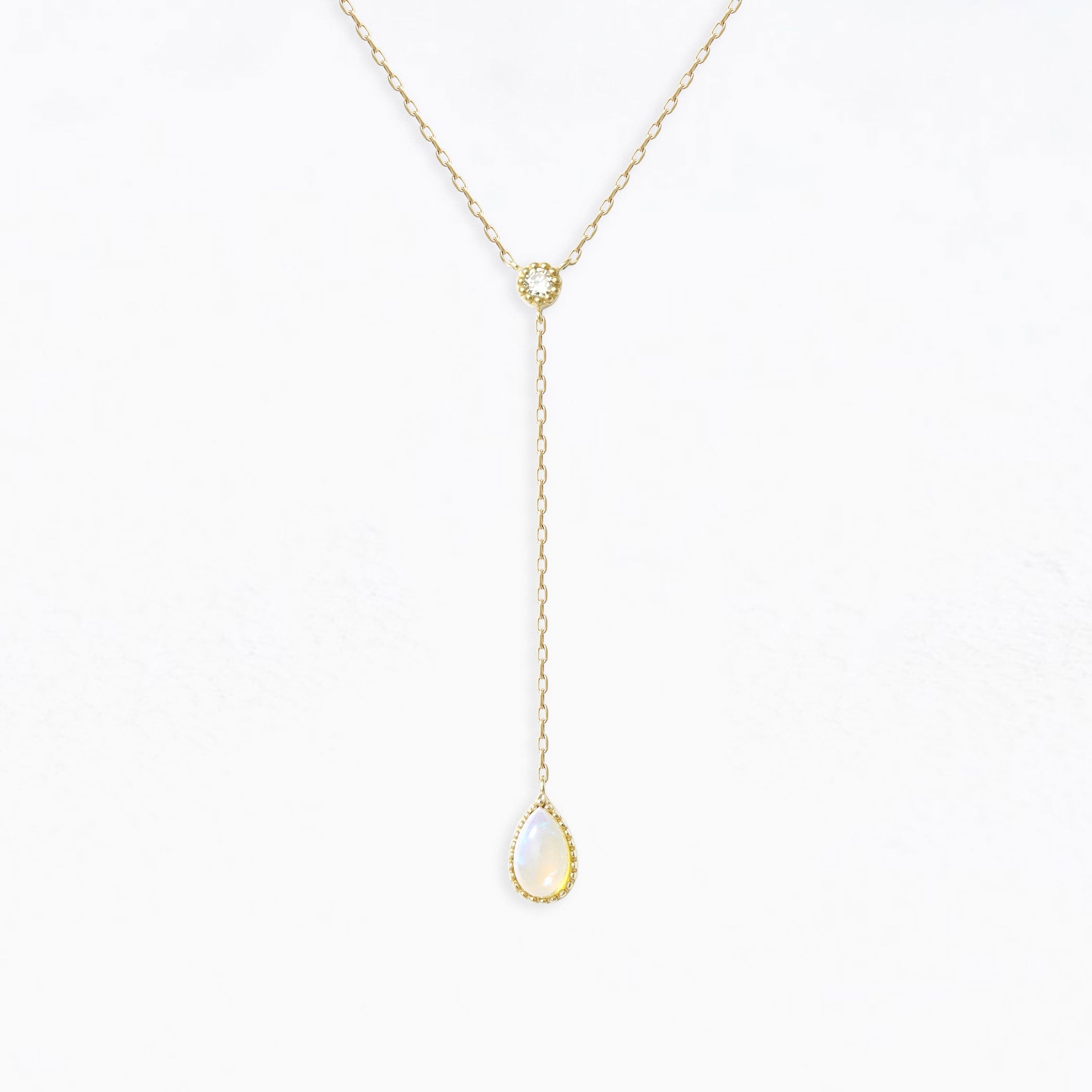 WEB限定】10月誕生石 K10 イエローゴールド オパール ネックレス
