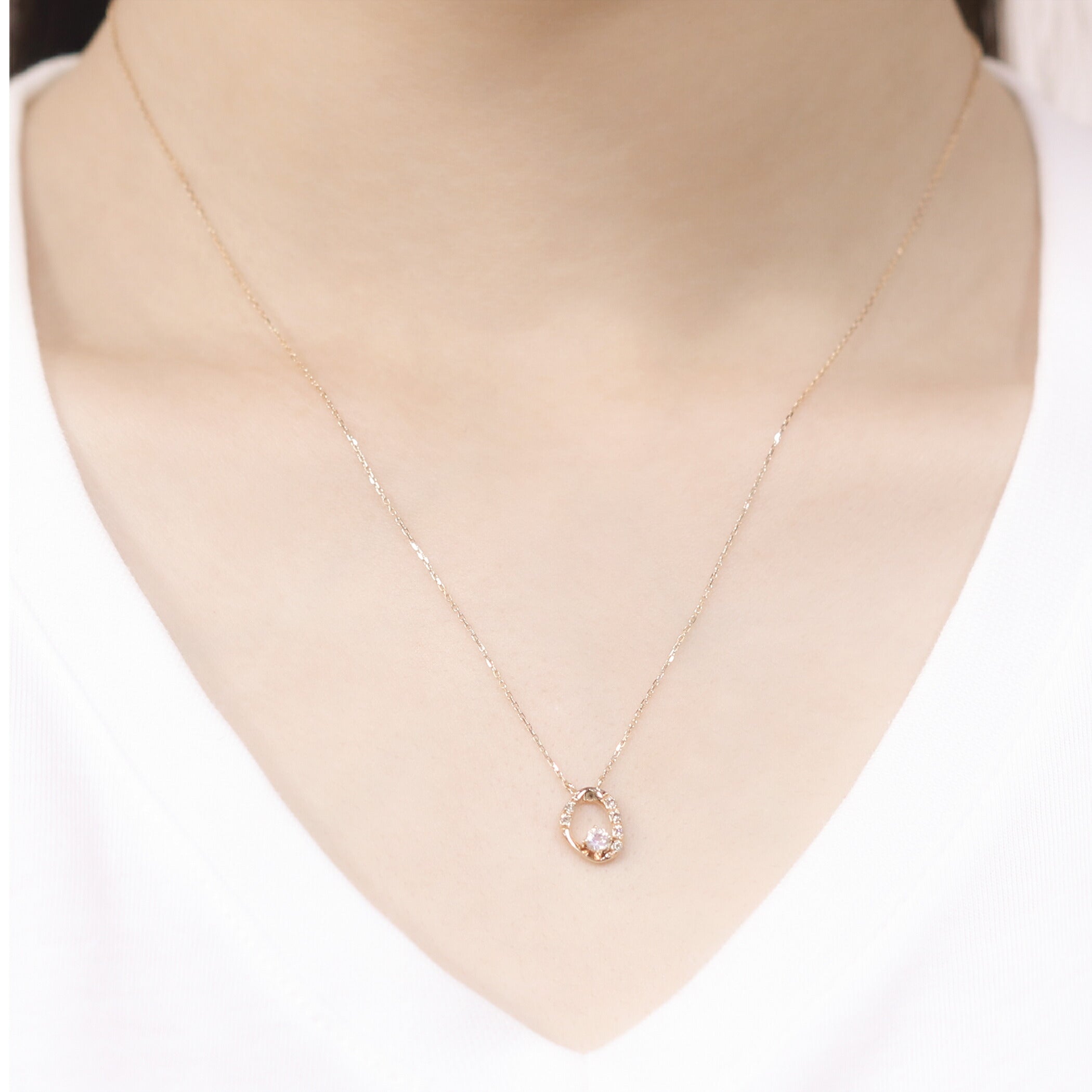 【Milluflora公式サイト限定】6月誕生石 K10 イエローゴールド ムーンストーン ネックレス