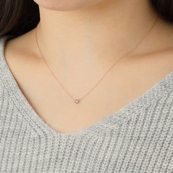 【WEB限定】3月誕生石 K18 ピンクゴールド アクアマリン ネックレス