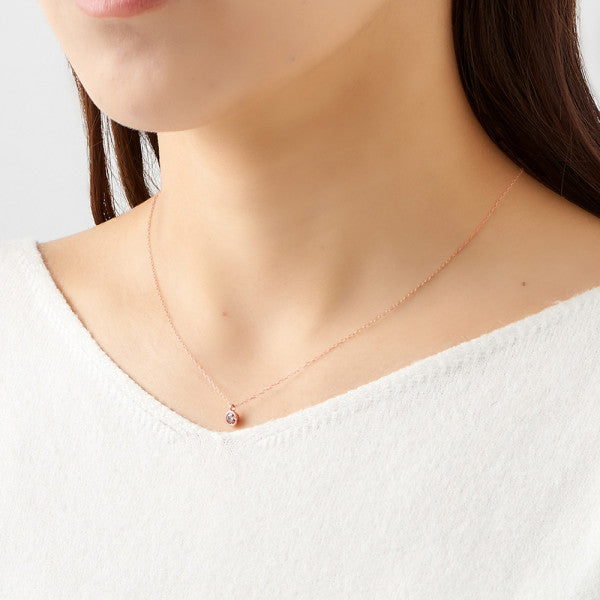 【WEB限定】K18 ピンクゴールド ダイヤモンド ネックレス(0.15ct)