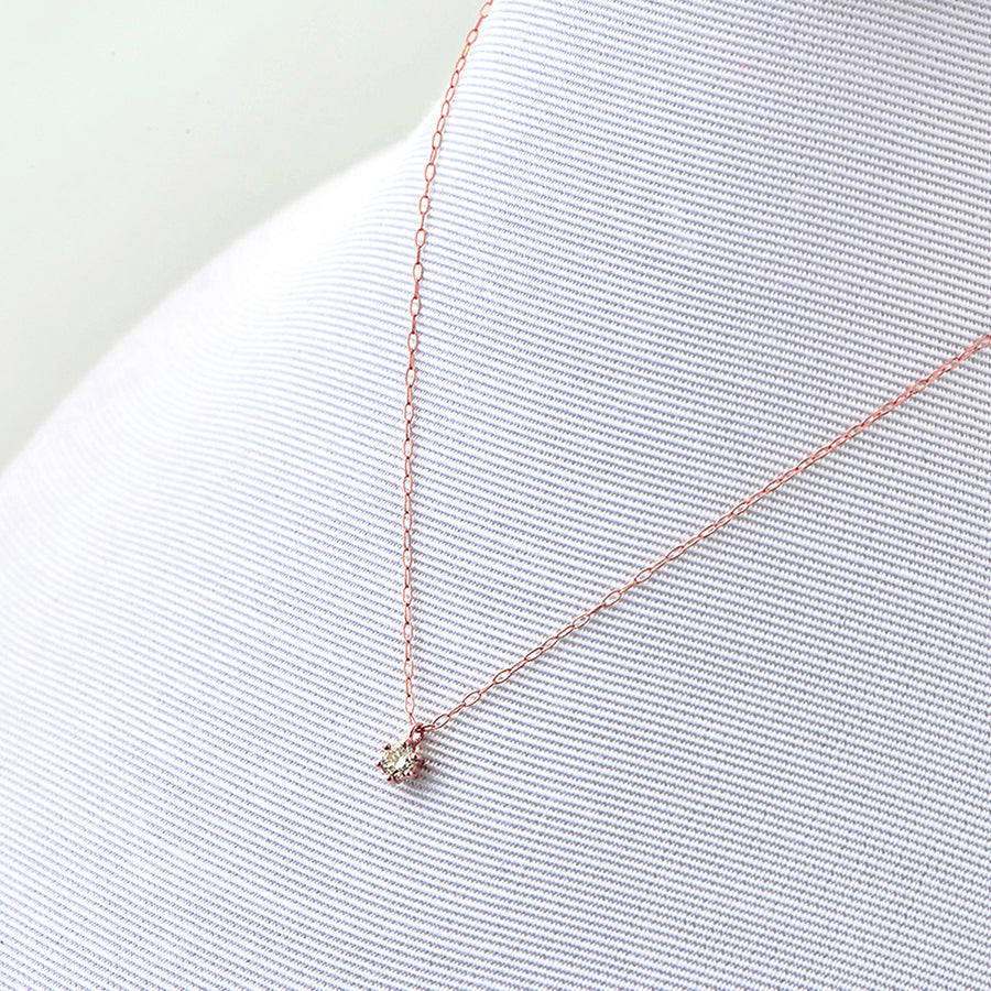 【WEB限定】K18 ピンクゴールド ダイヤモンド ネックレス(0.06ct)