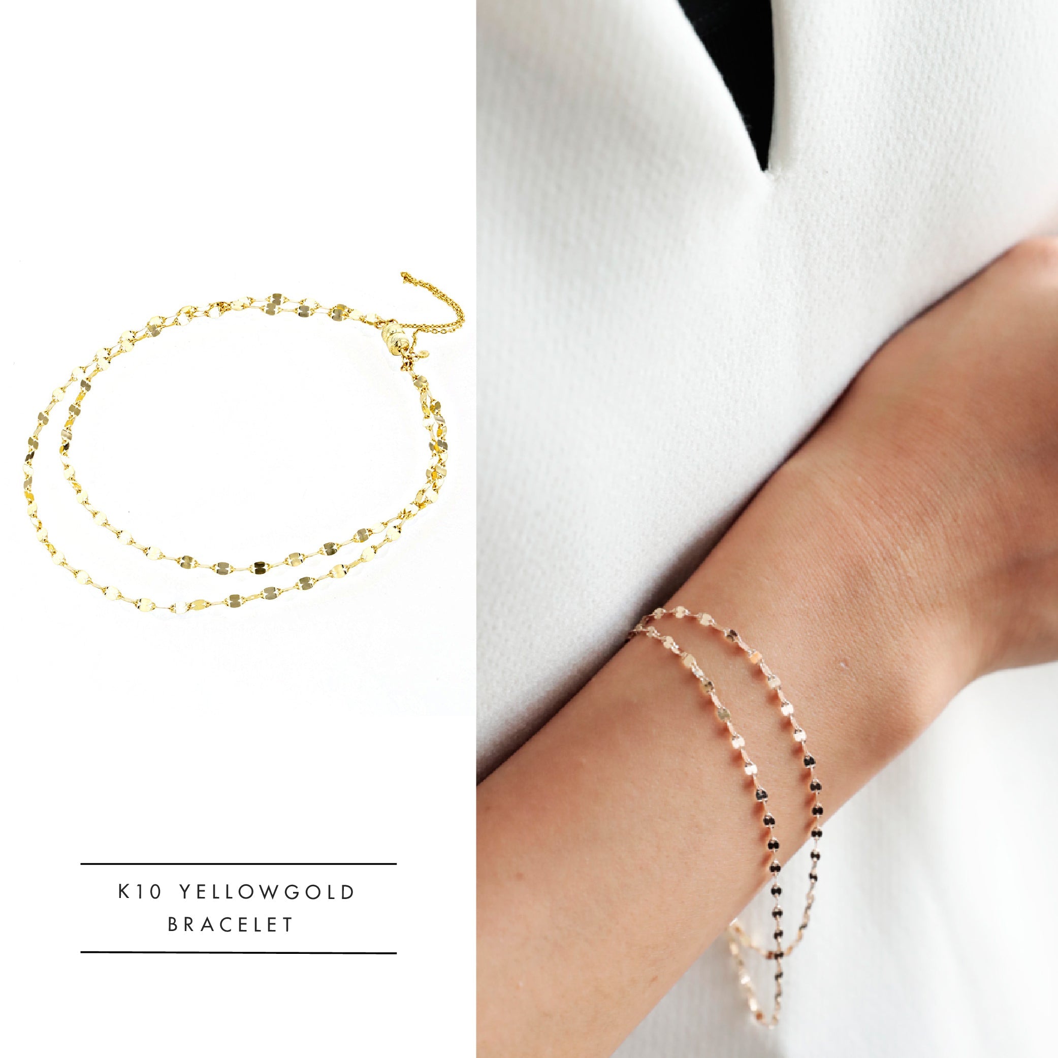K10 イエローゴールド ブレスレット