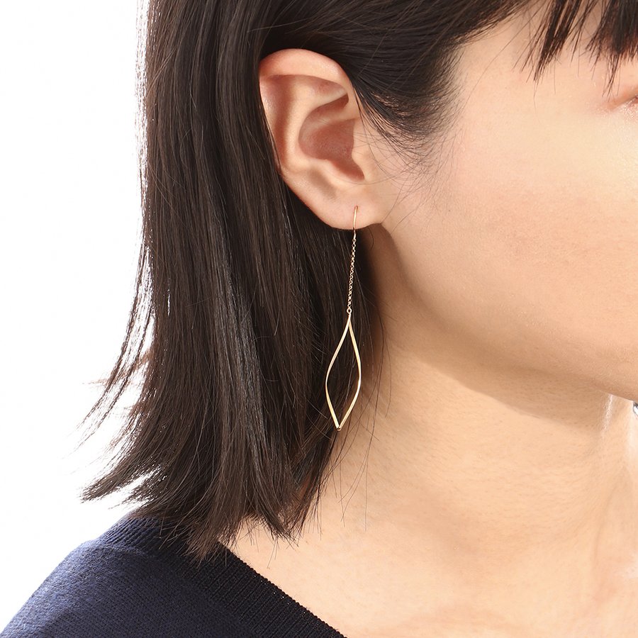 K18 イエローゴールド フック ピアス