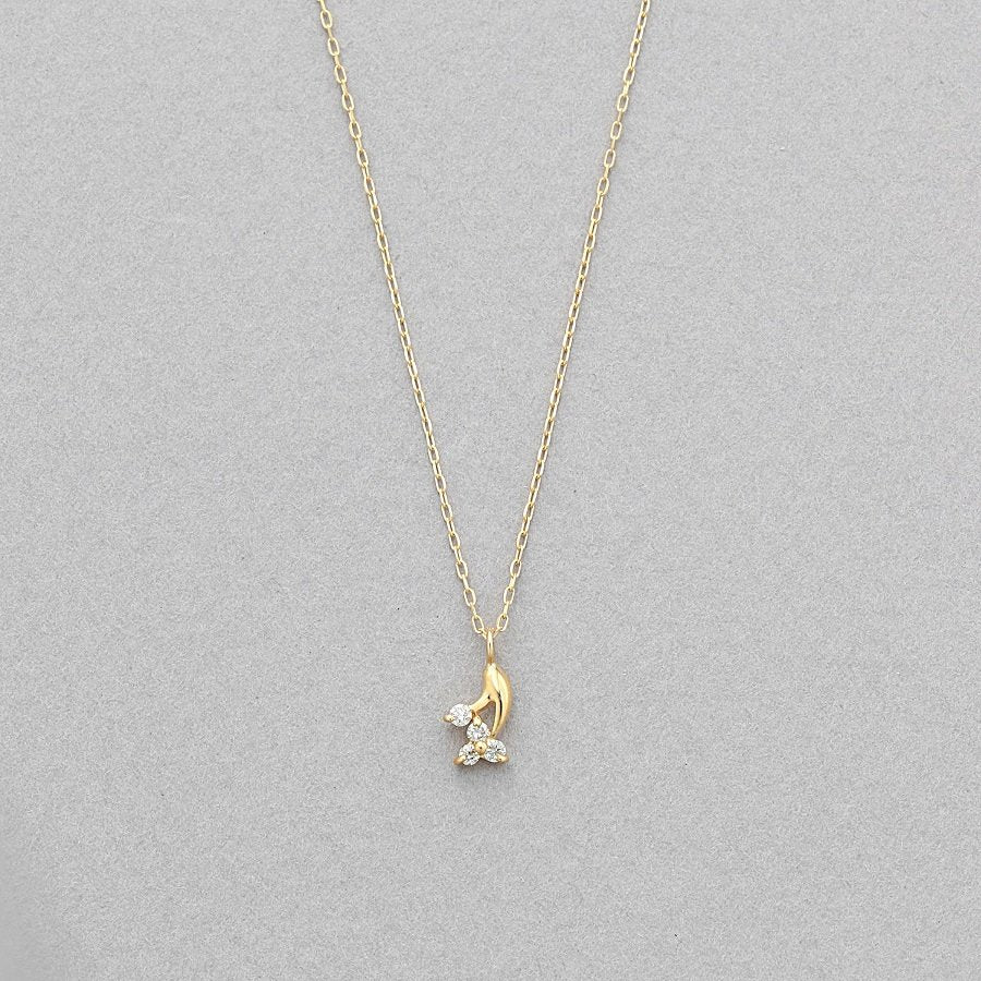 K10 イエローゴールド ダイヤモンド フラワー ネックレス – Milluflora 