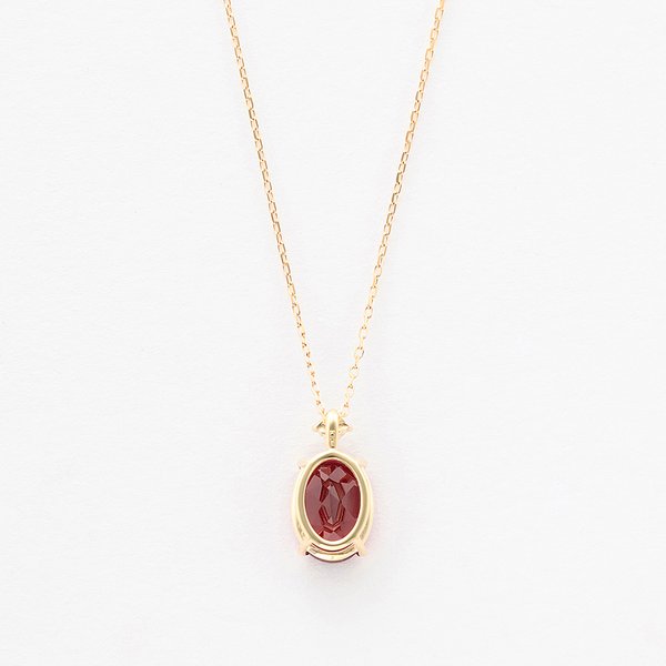 1月誕生石 K10 イエローゴールド ガーネット ネックレス