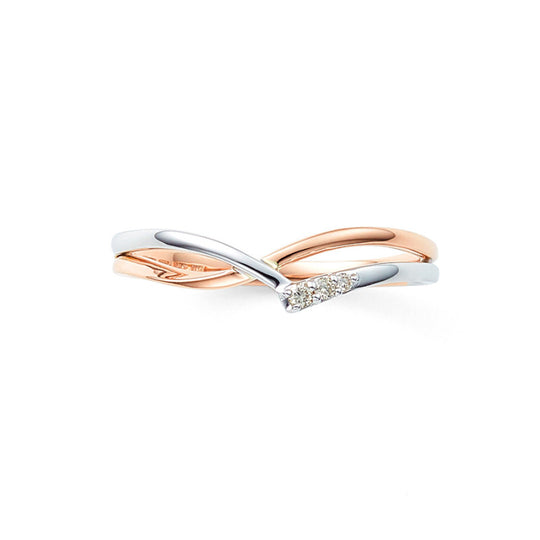 K10 ホワイトゴールド/ ピンクゴールド ダイヤモンド リング