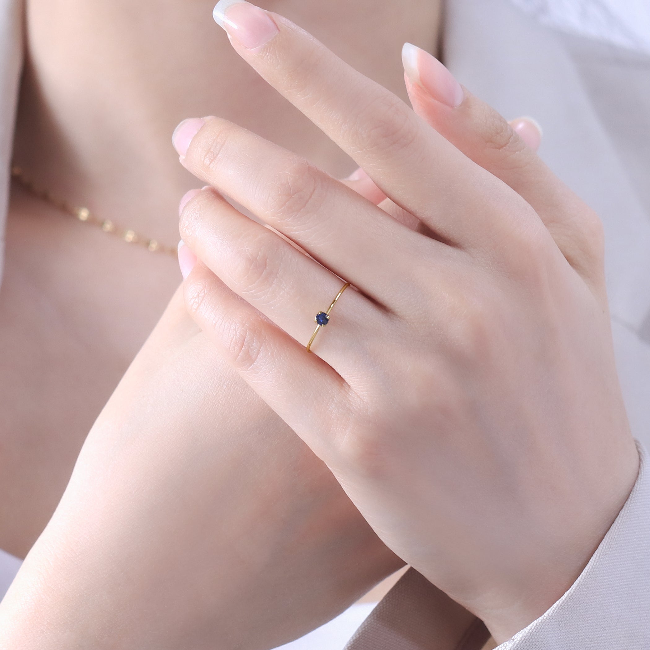 【WEB限定】9月誕生石 K10 イエローゴールド サファイア リング