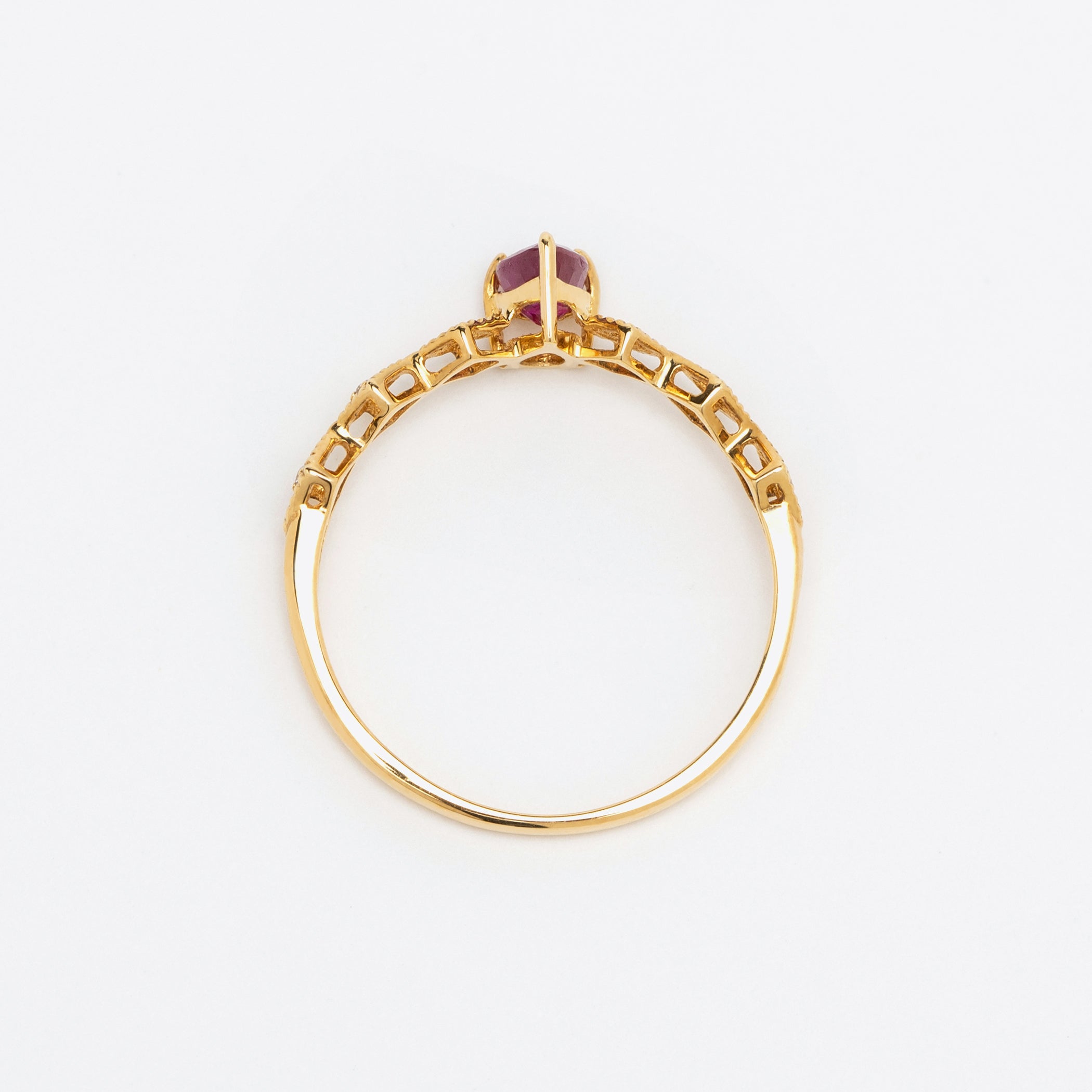 ルべミール　k18 7号　リング WEB限定】7月誕生石 K18 イエローゴールド ルビー リング – Milluflora