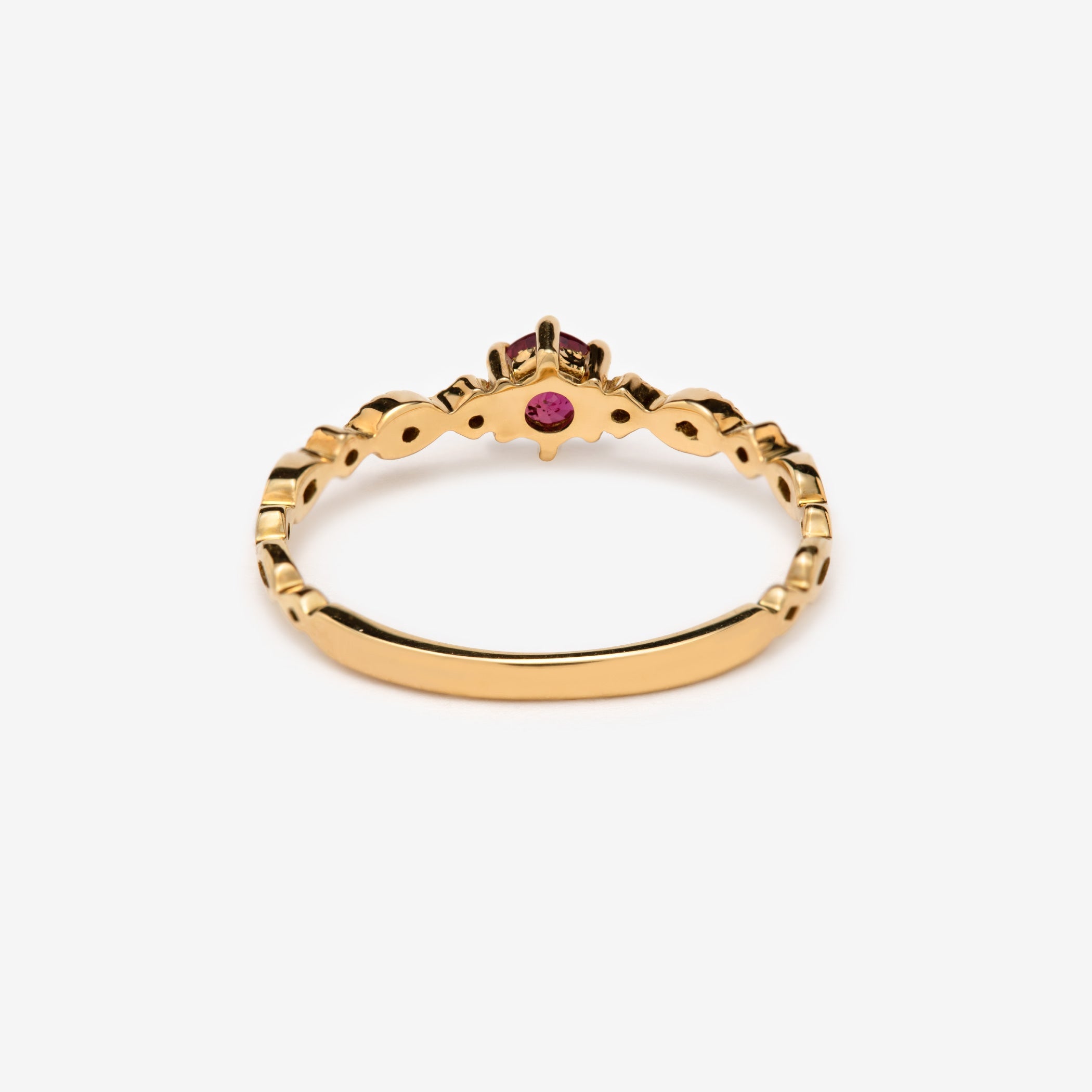 7月誕生石 K18 イエローゴールド ルビー リング