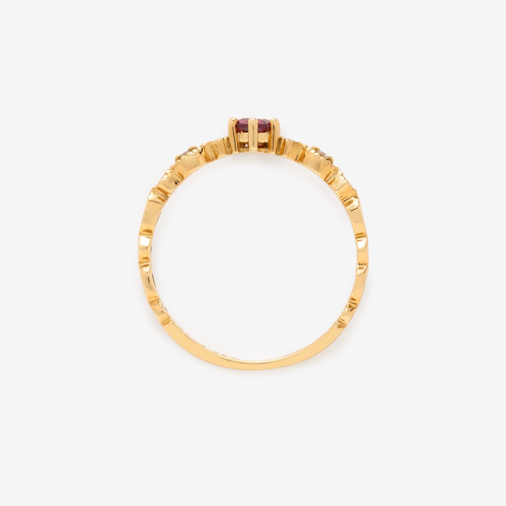 7月誕生石 K18 イエローゴールド ルビー リング