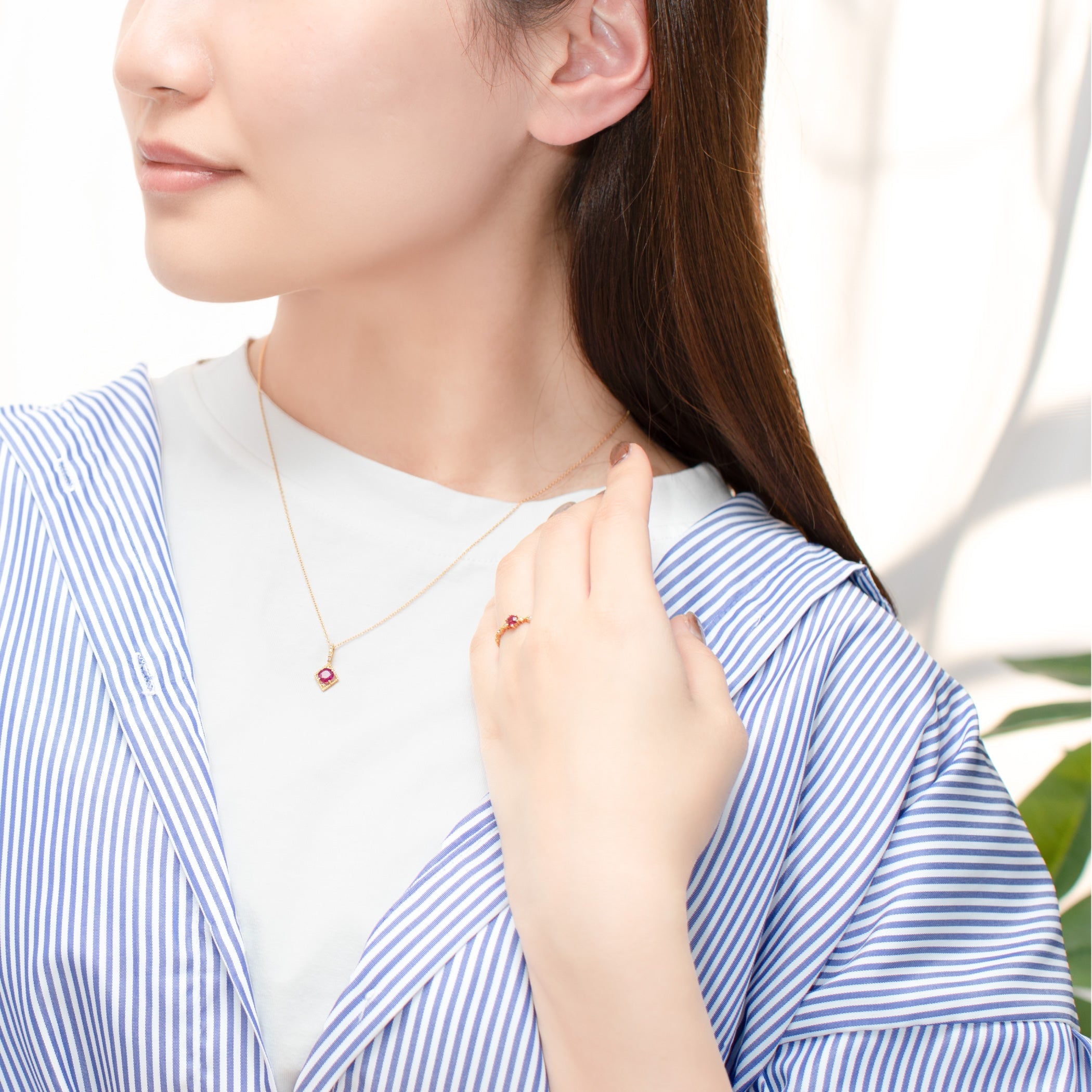 7月誕生石 K18 イエローゴールド ルビー リング