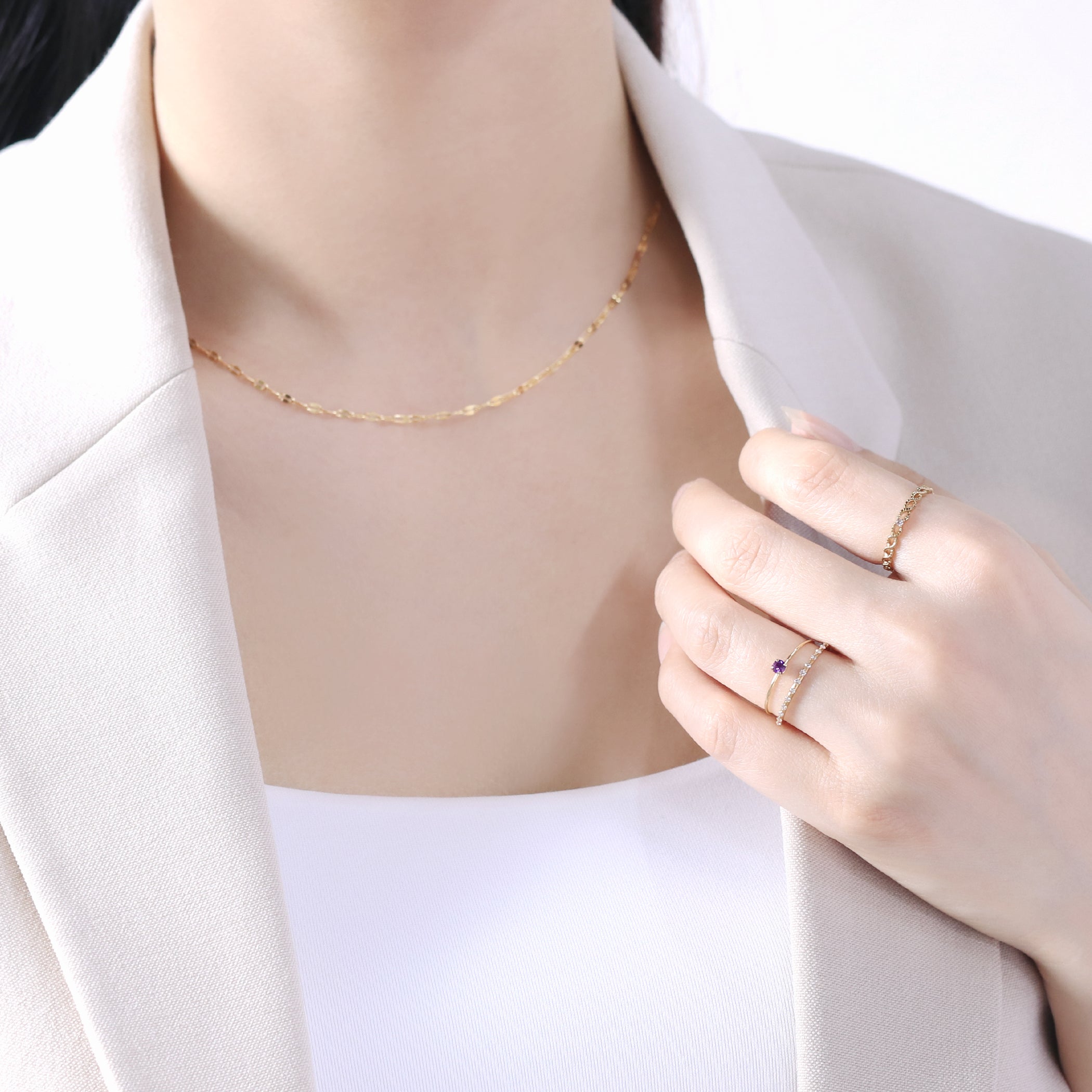 【WEB限定】2月誕生石 K10 イエローゴールド アメジスト リング