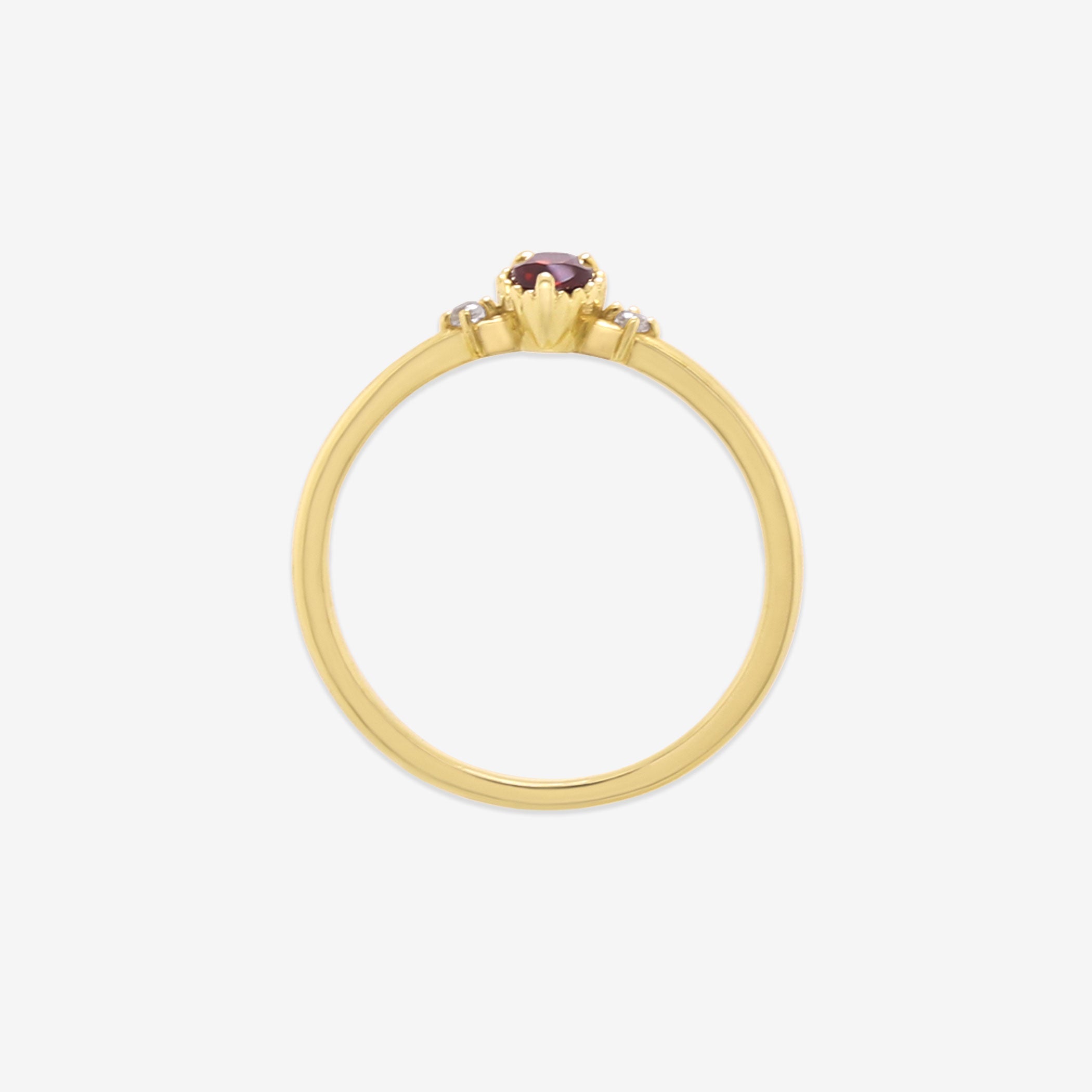 1月誕生石 K10 イエローゴールド ガーネット リング