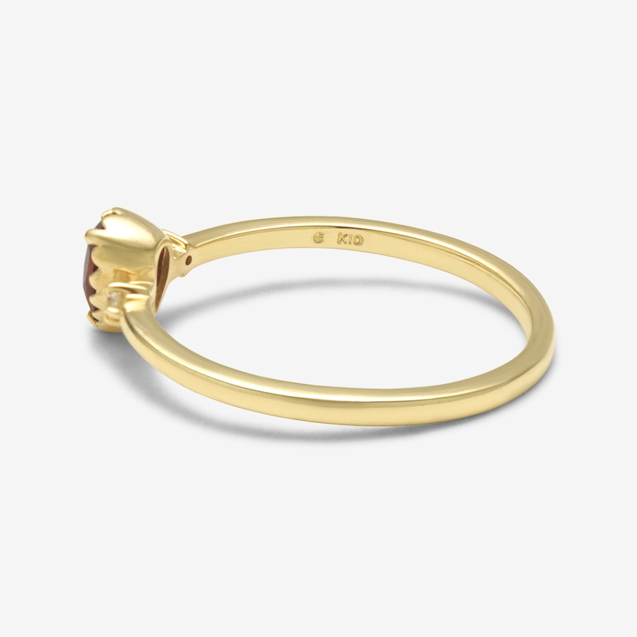 1月誕生石 K10 イエローゴールド ガーネット リング