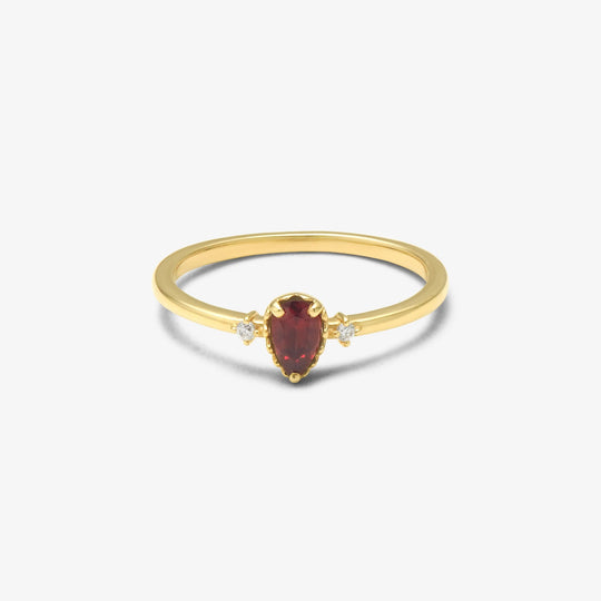 1月誕生石 K10 イエローゴールド ガーネット リング