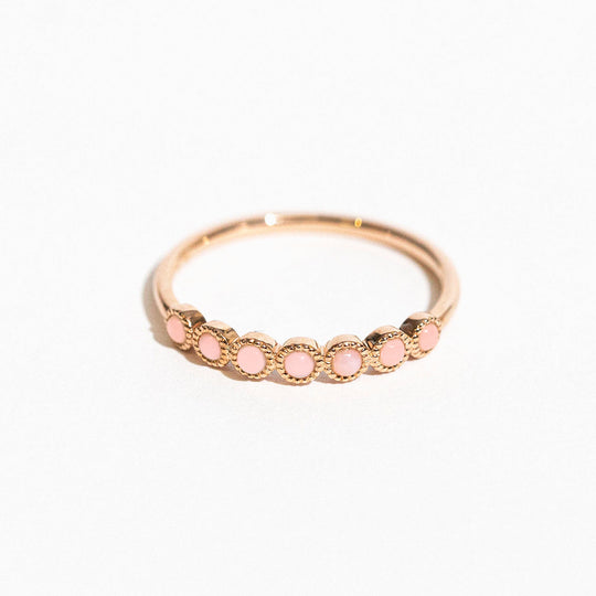 10月誕生石 K10 ピンクゴールド ピンクオパール リング