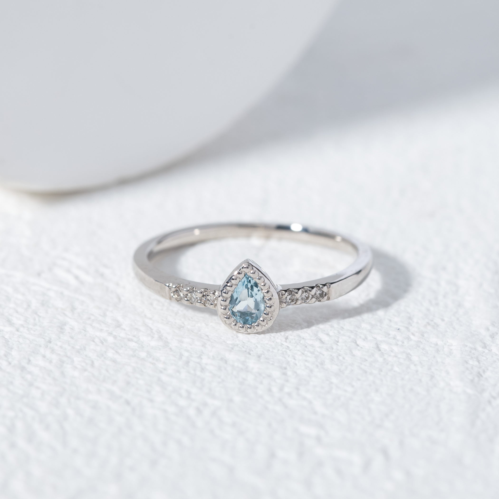 3月誕生石 プラチナ アクアマリン リング