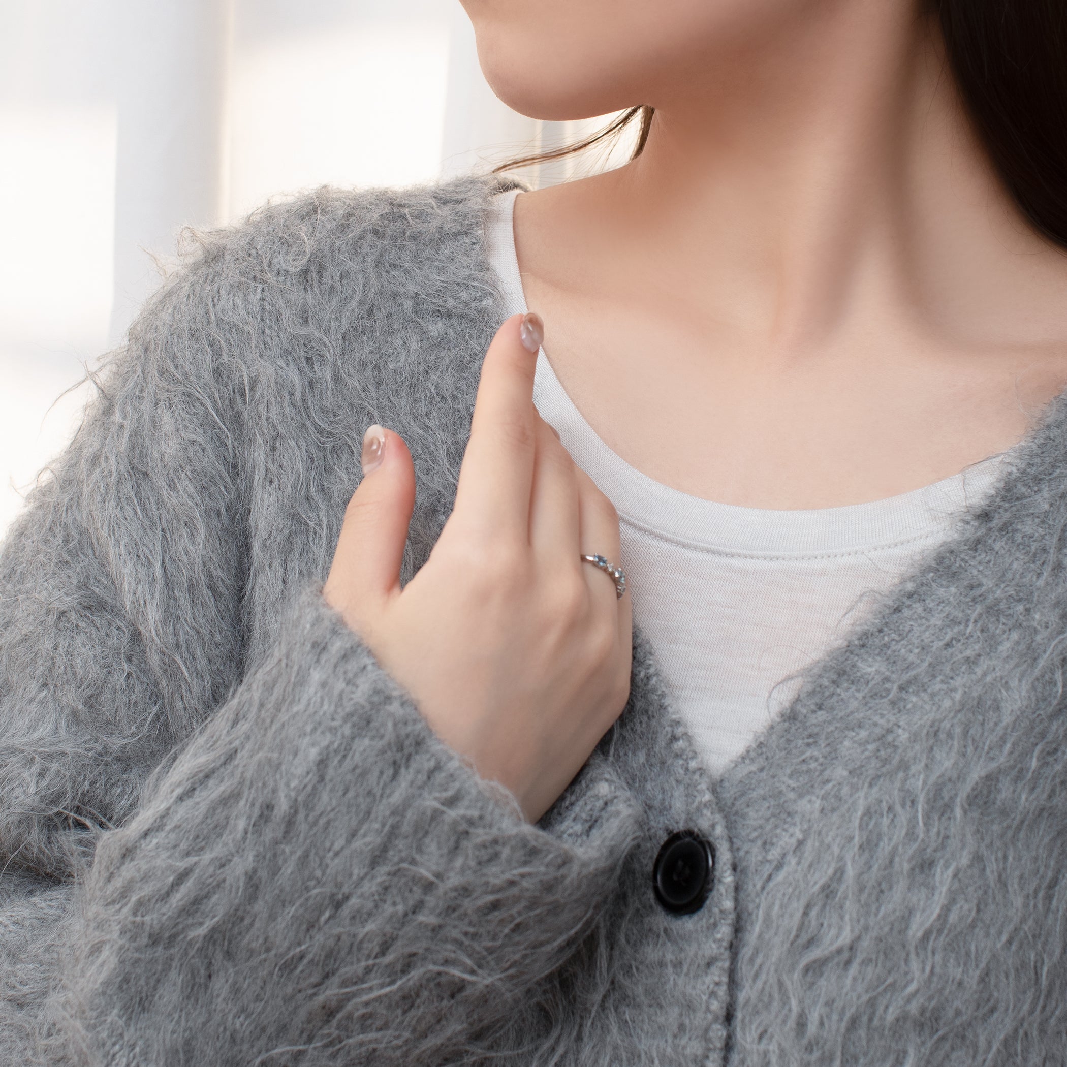 3月誕生石 プラチナ アクアマリン リング