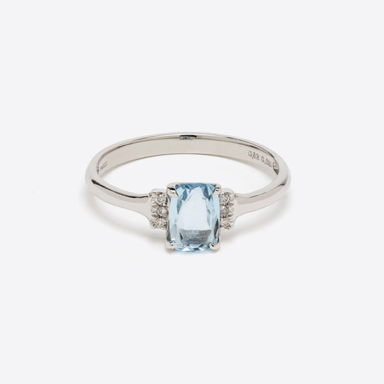 【WEB限定】3月誕生石 プラチナ アクアマリン リング