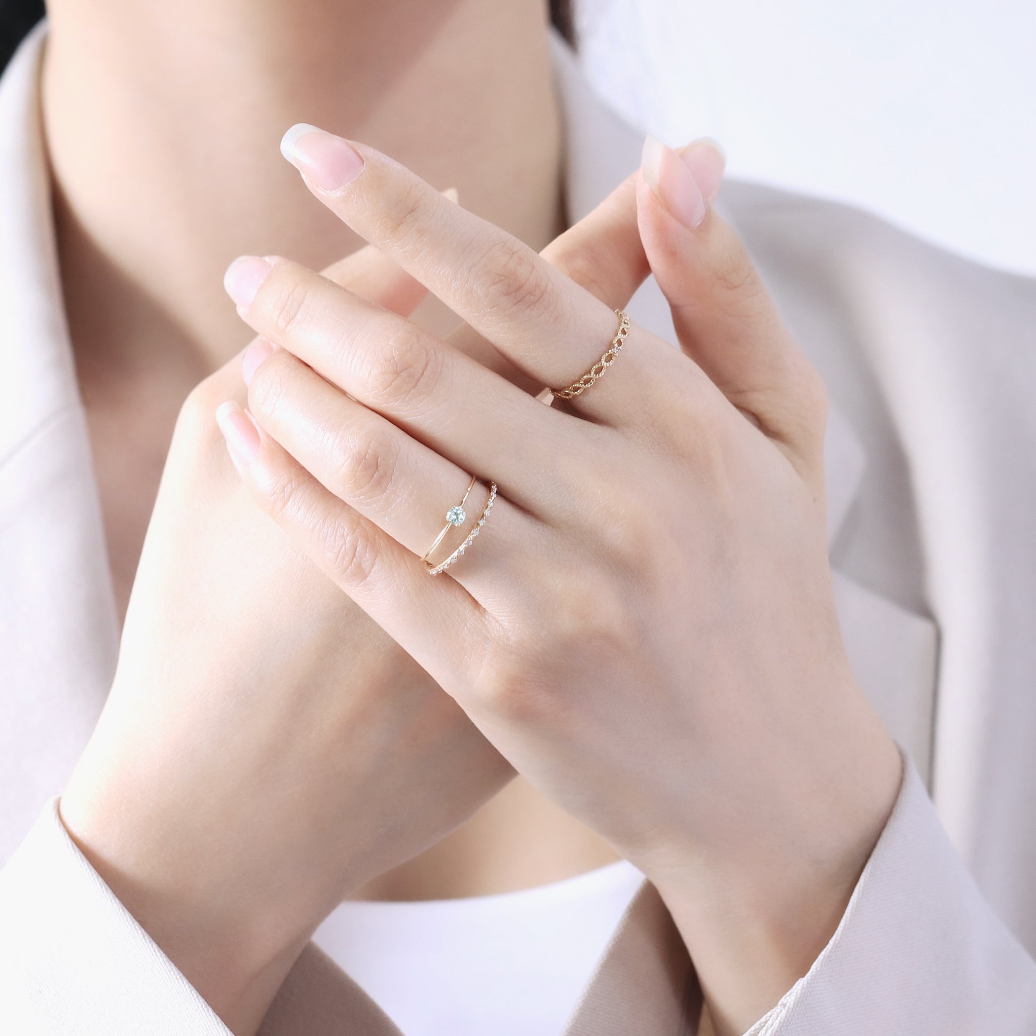 【WEB限定】3月誕生石 K10 イエローゴールド アクアマリン リング