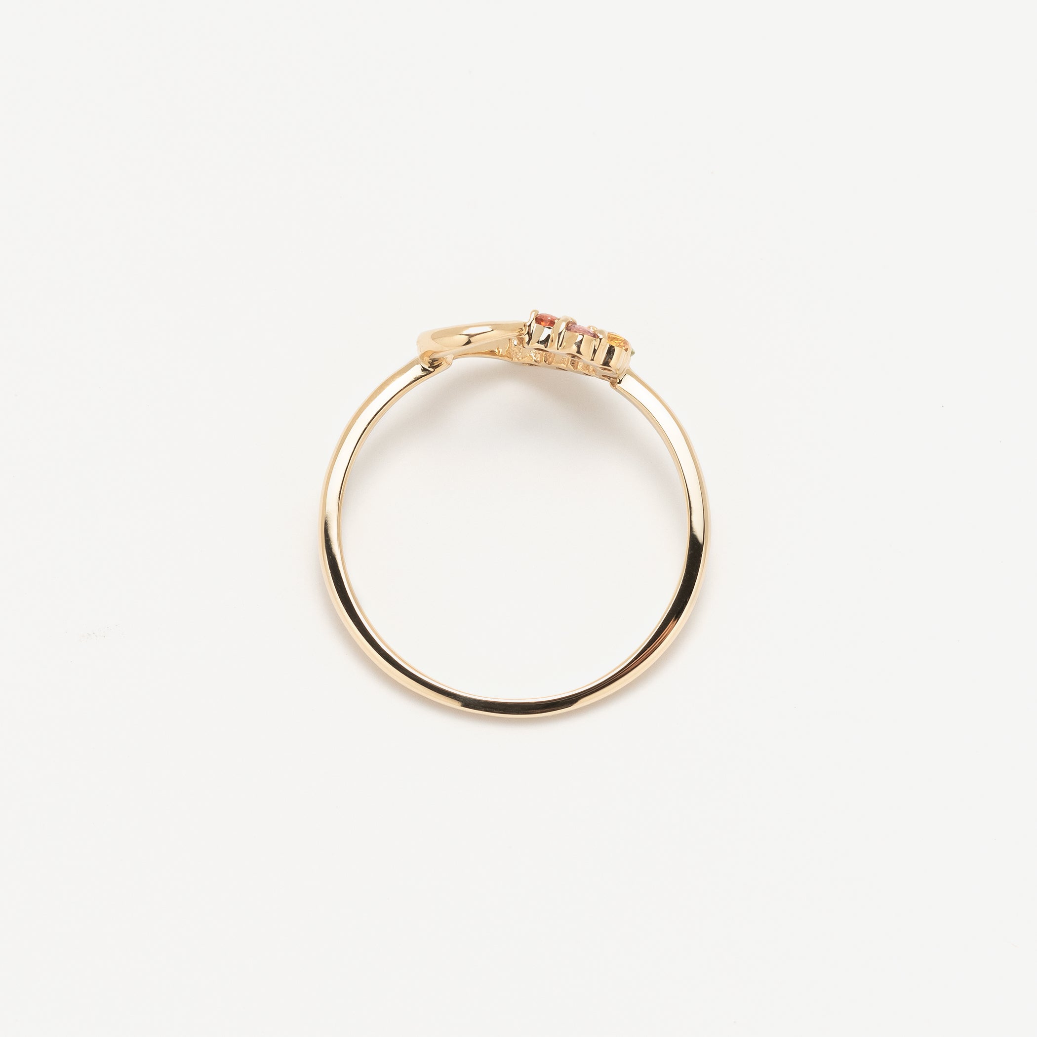 K10 イエローゴールド マルチカラー ハート リング