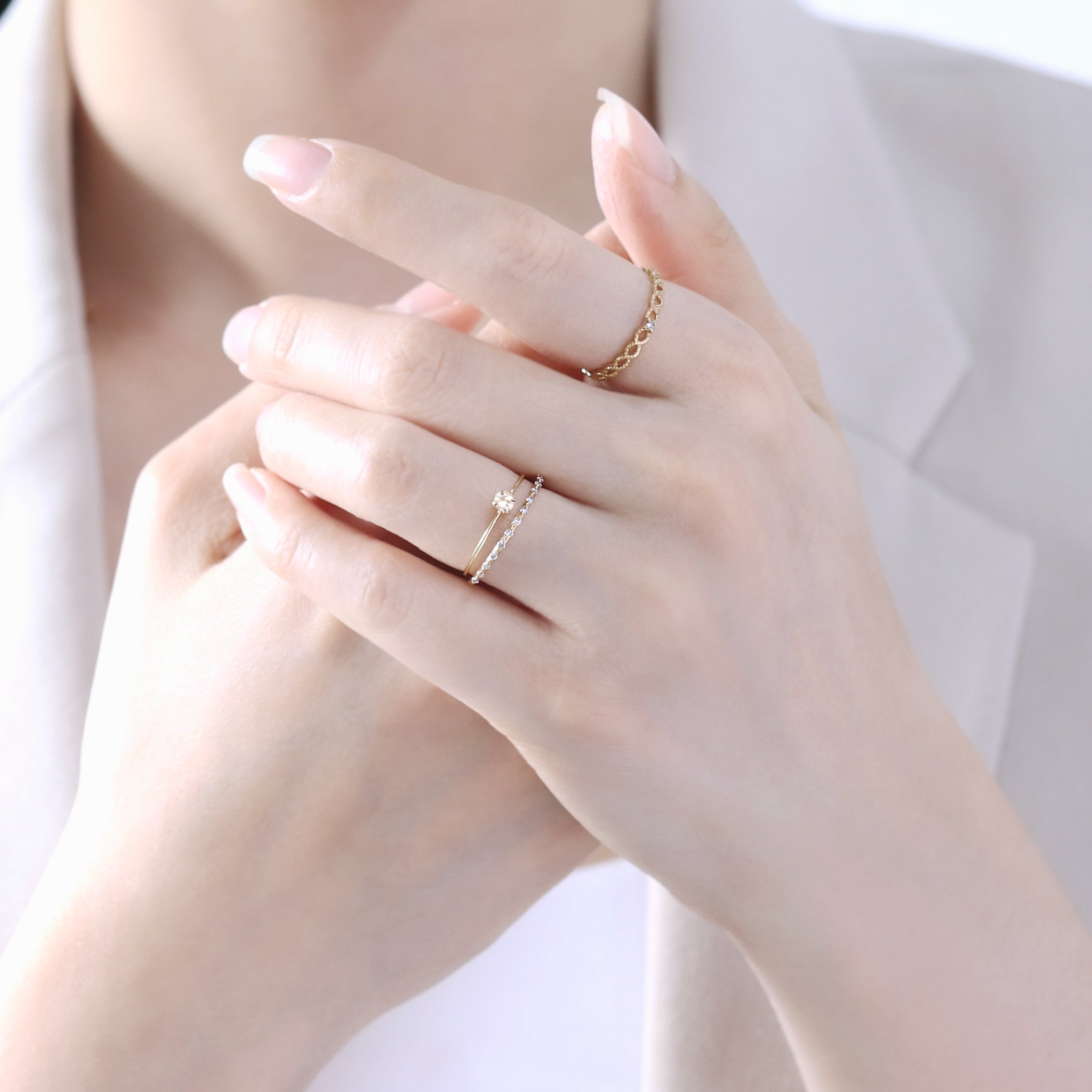 WEB限定】4月誕生石 K10 イエローゴールド クォーツ リング