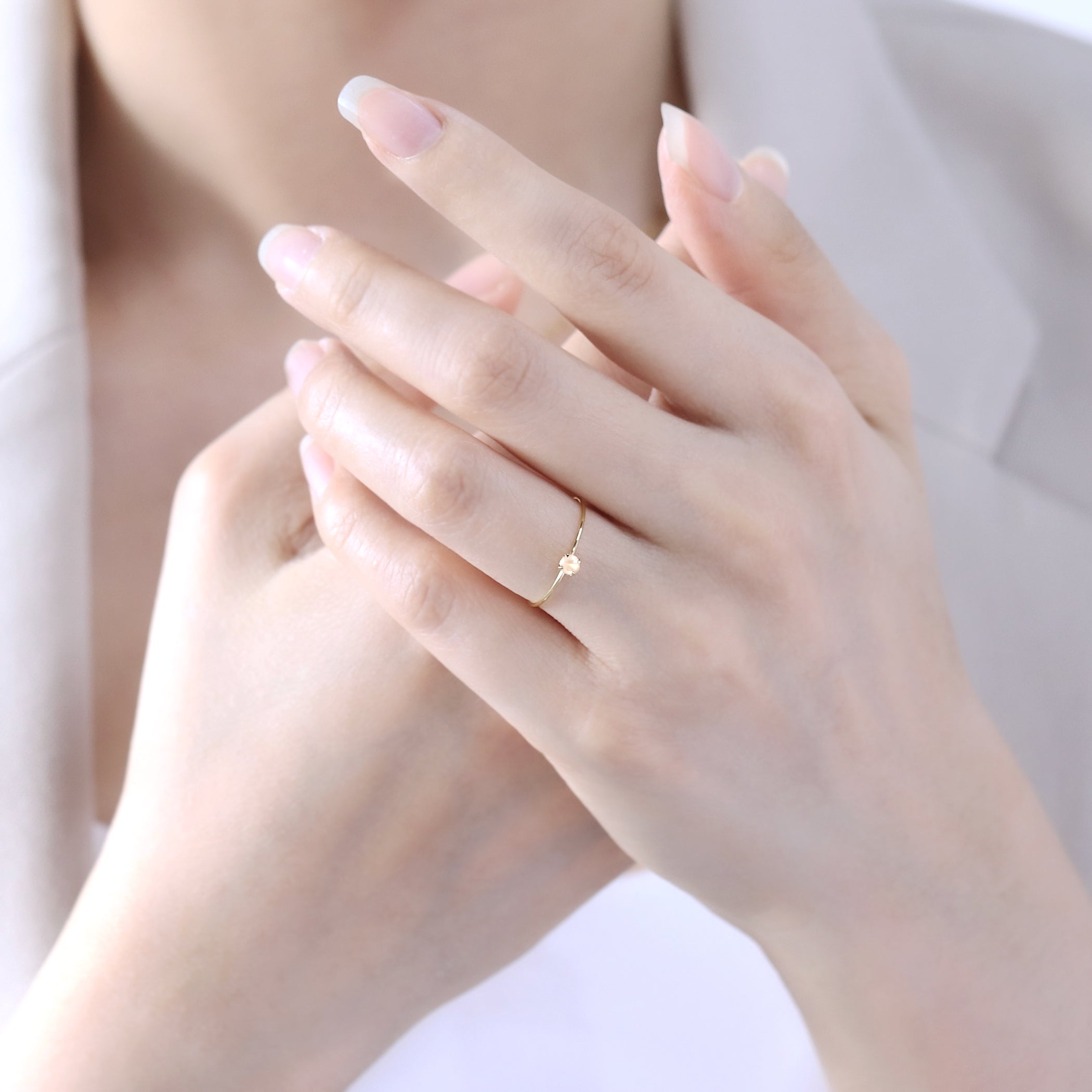 WEB限定】6月誕生石 K10 イエローゴールド ムーンストーン リング