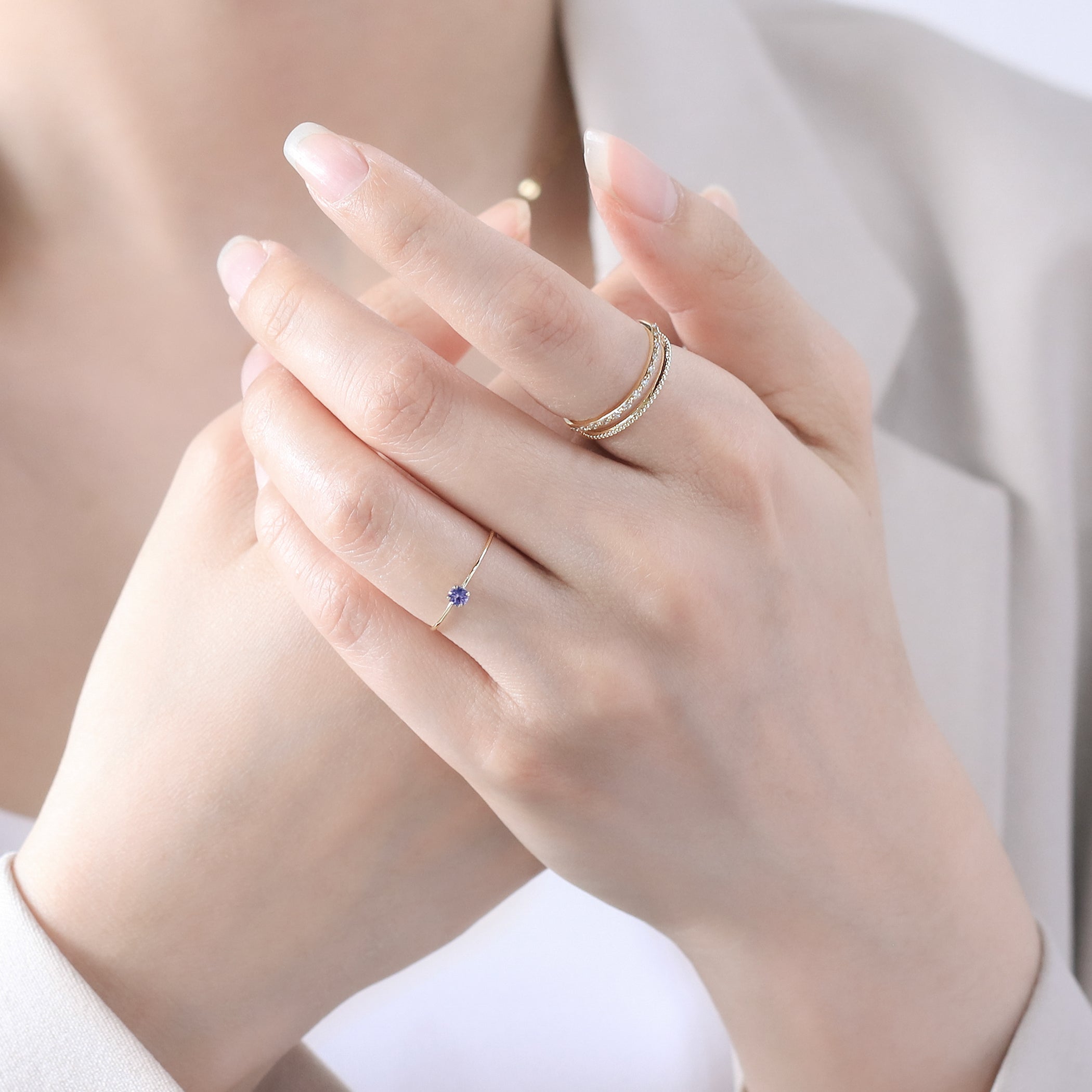 WEB限定】12月誕生石 K10 イエローゴールド タンザナイト リング