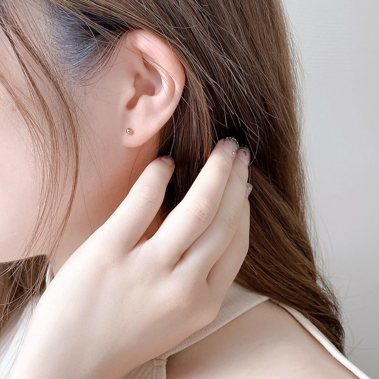 K18 イエローゴールド 丸玉 ピアス（3mm）