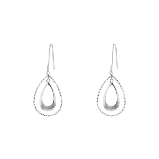 K10 ホワイトゴールド しずく フック ピアス