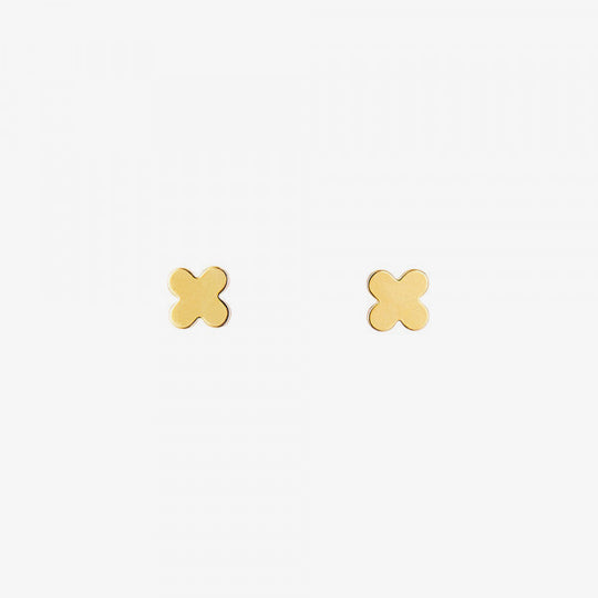 K18 イエローゴールド クローバー ピアス