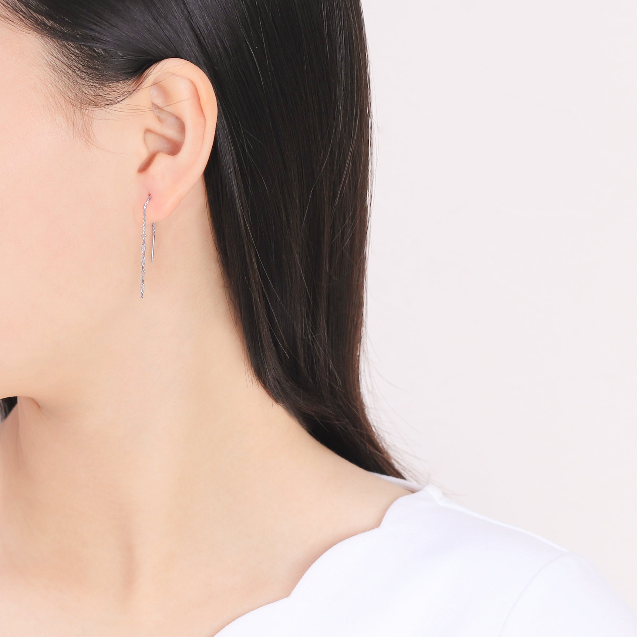 K10 ホワイトゴールド アメリカン ピアス