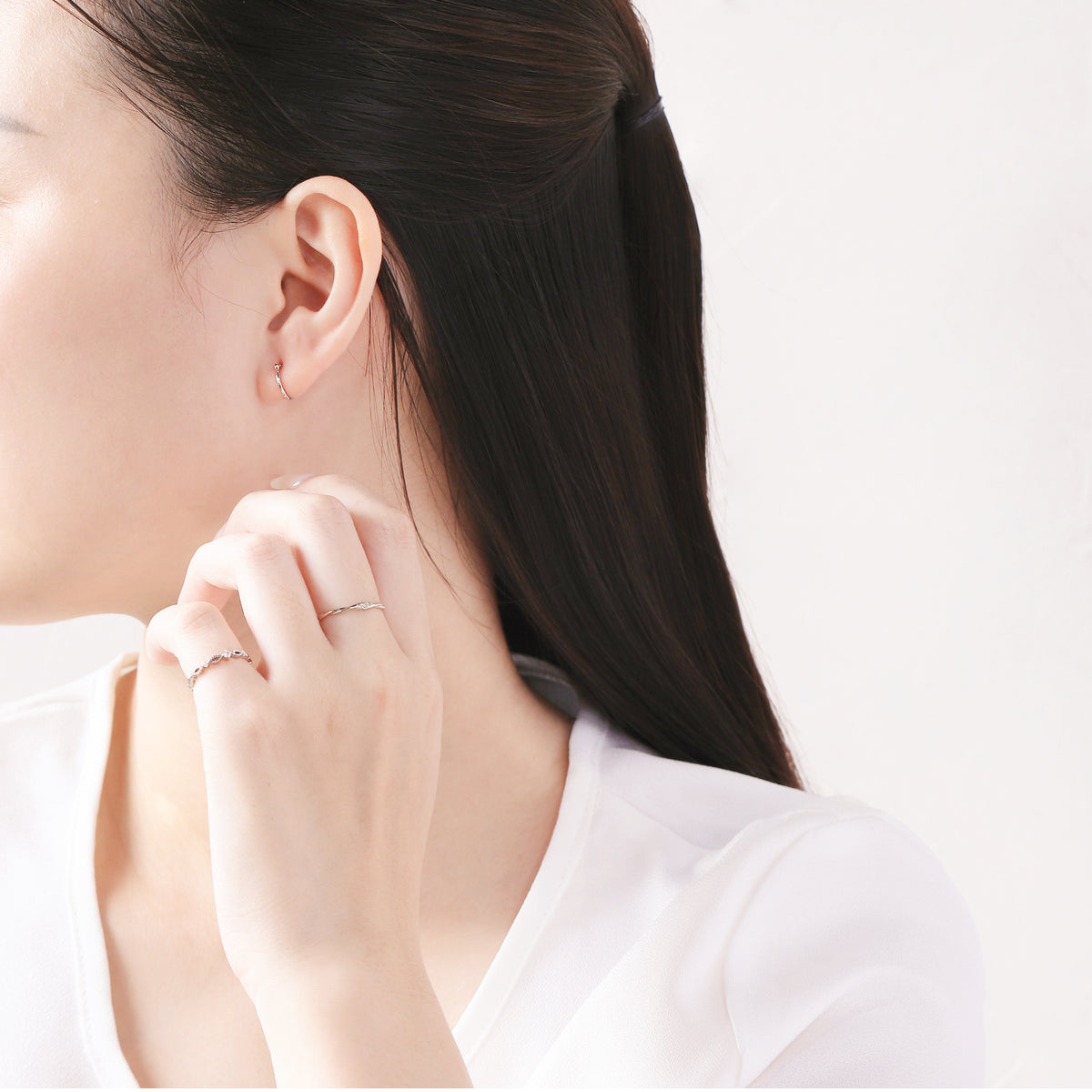 プラチナ フープ ピアス（10mm）