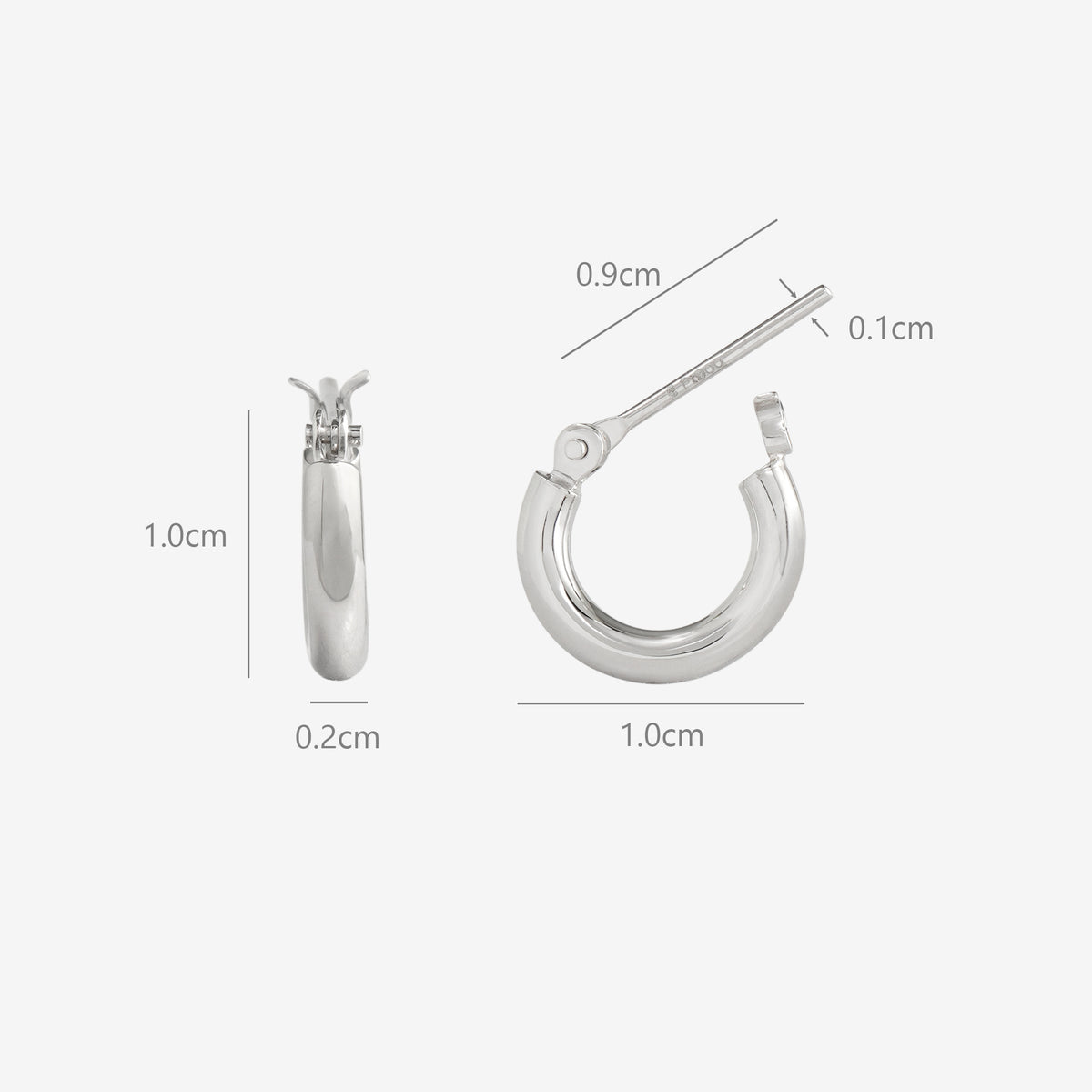 プラチナ フープ ピアス（10mm）
