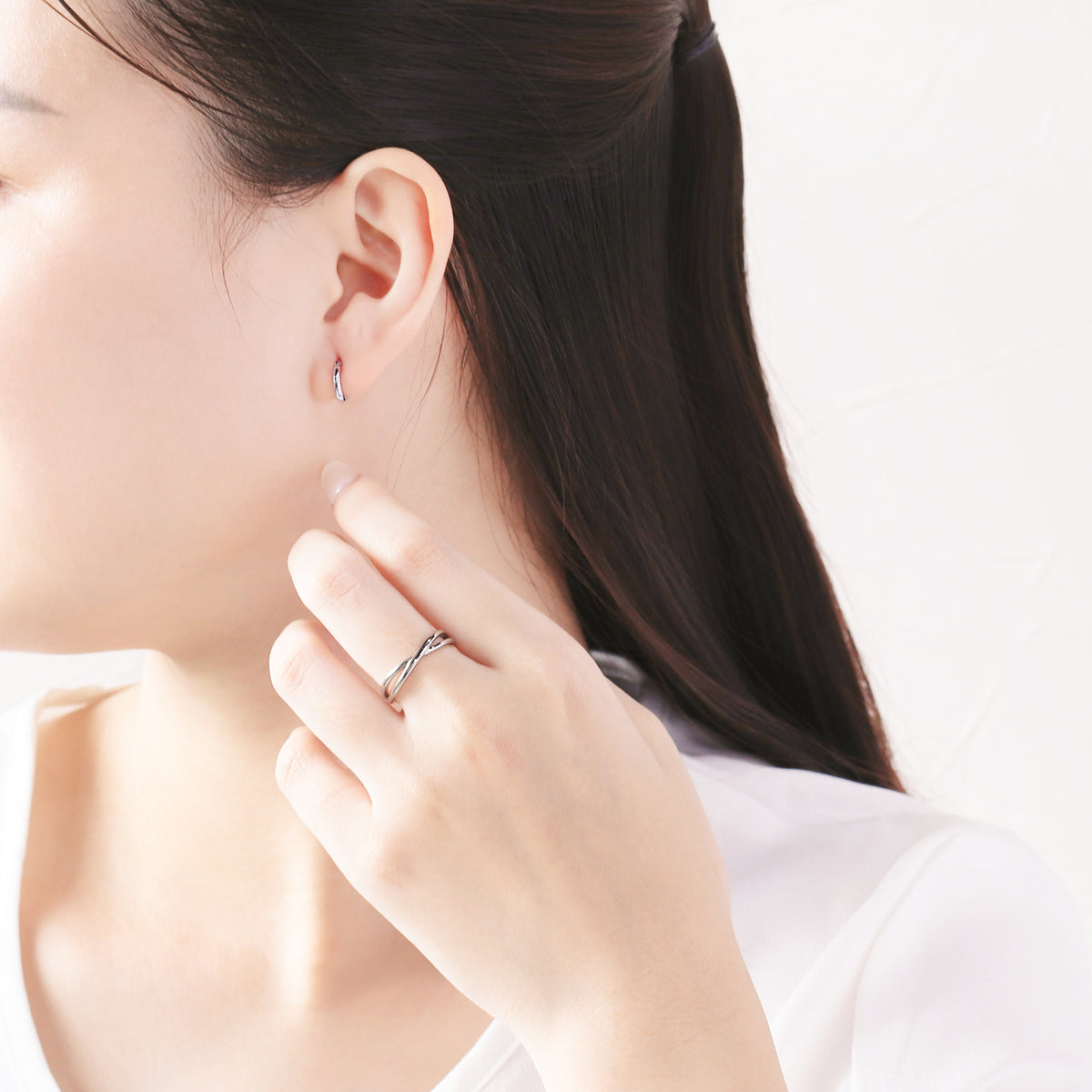 プラチナ フープ ピアス（10mm）