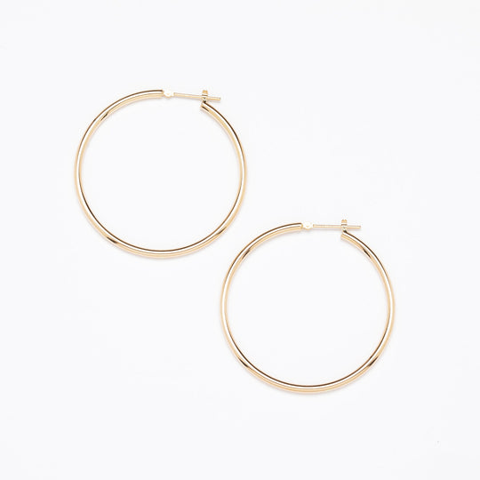 K10 イエローゴールド フープ ピアス（40mm）