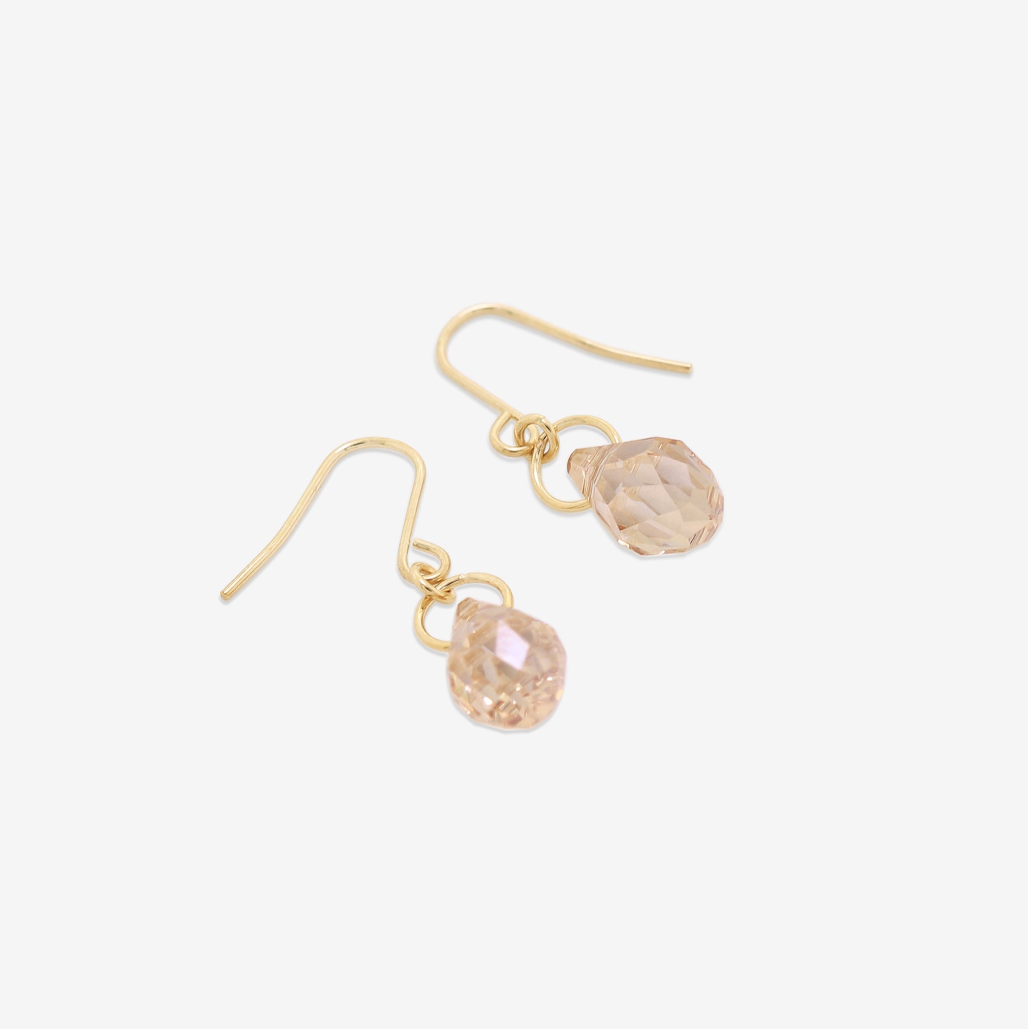 【WEB限定】K10 イエローゴールド クリスタル しずく フック ピアス