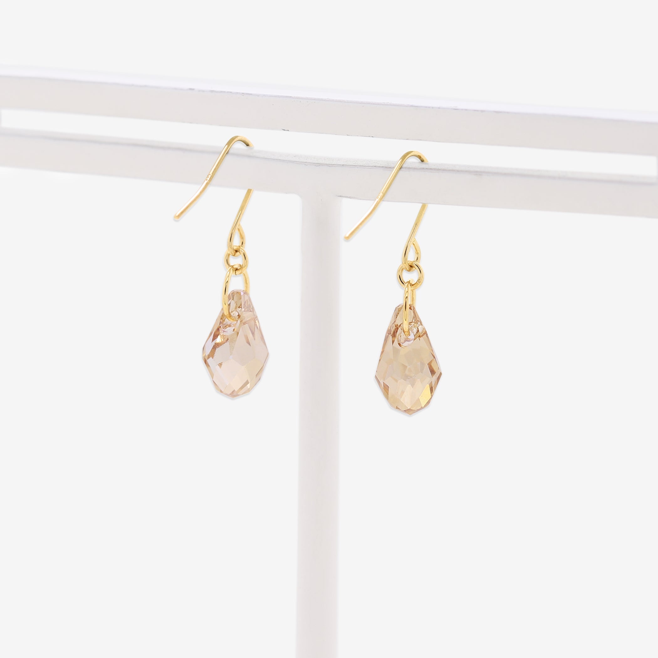 【WEB限定】K10 イエローゴールド クリスタル しずく フック ピアス