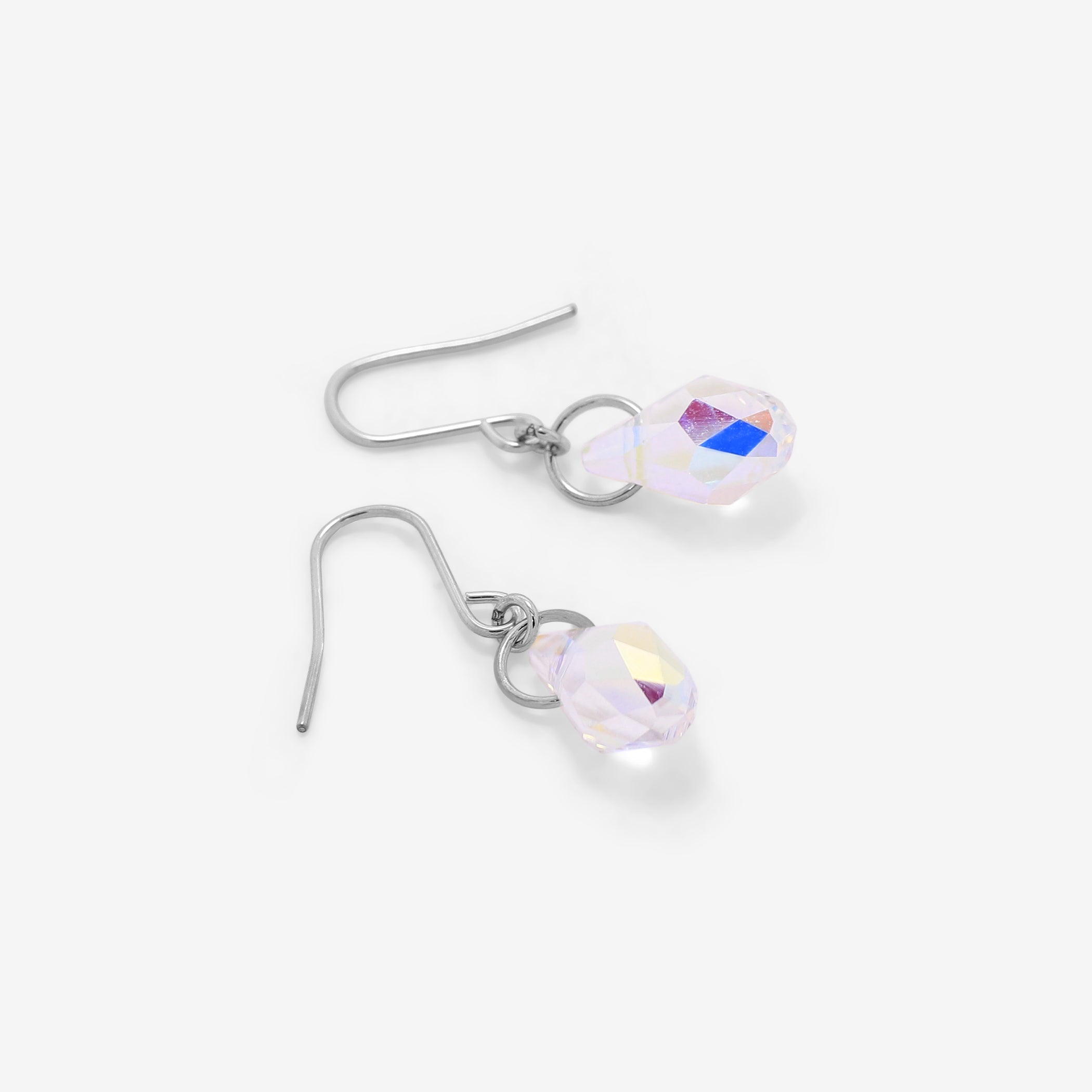 【WEB限定】K10 ホワイトゴールド クリスタル フック ピアス