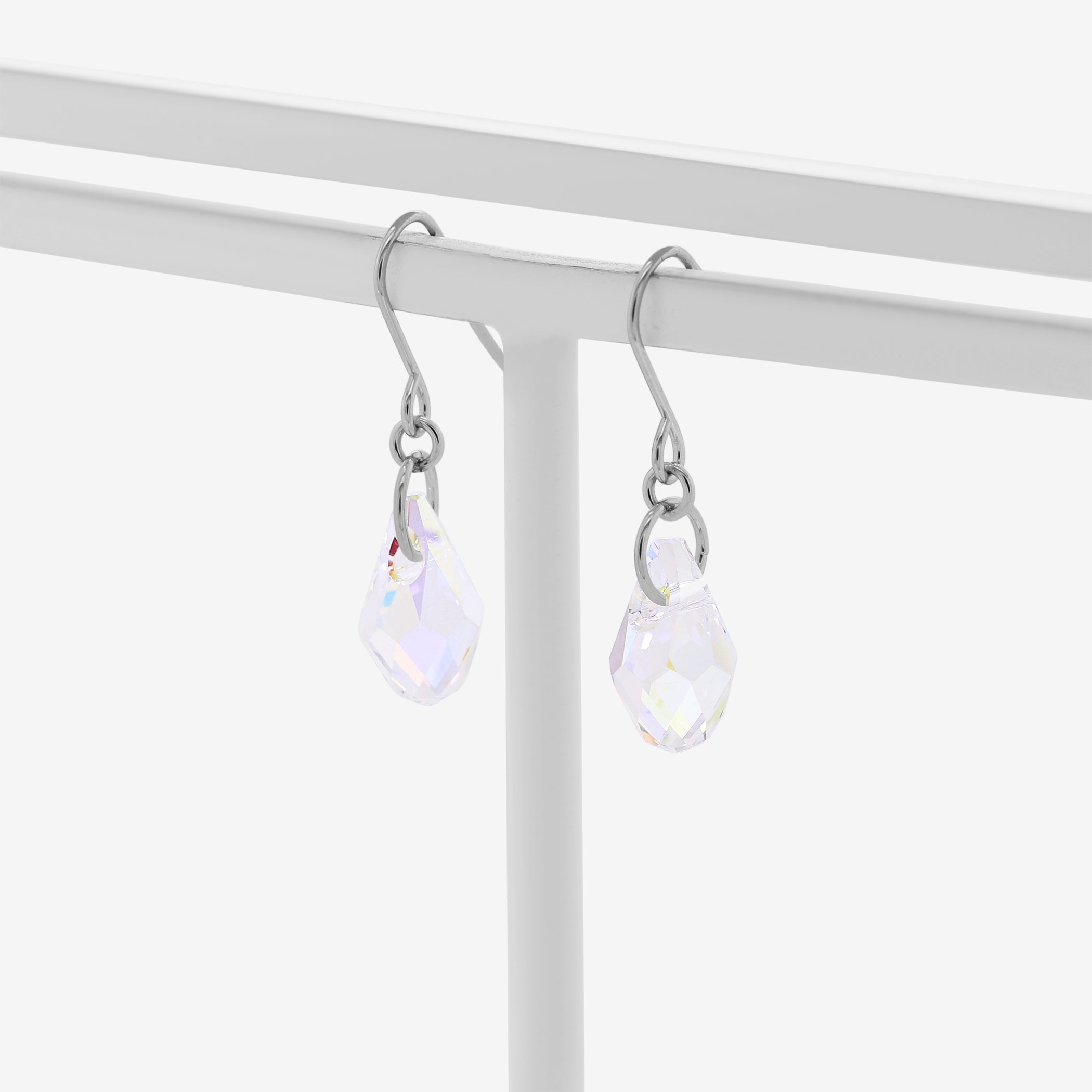 【WEB限定】K10 ホワイトゴールド クリスタル フック ピアス