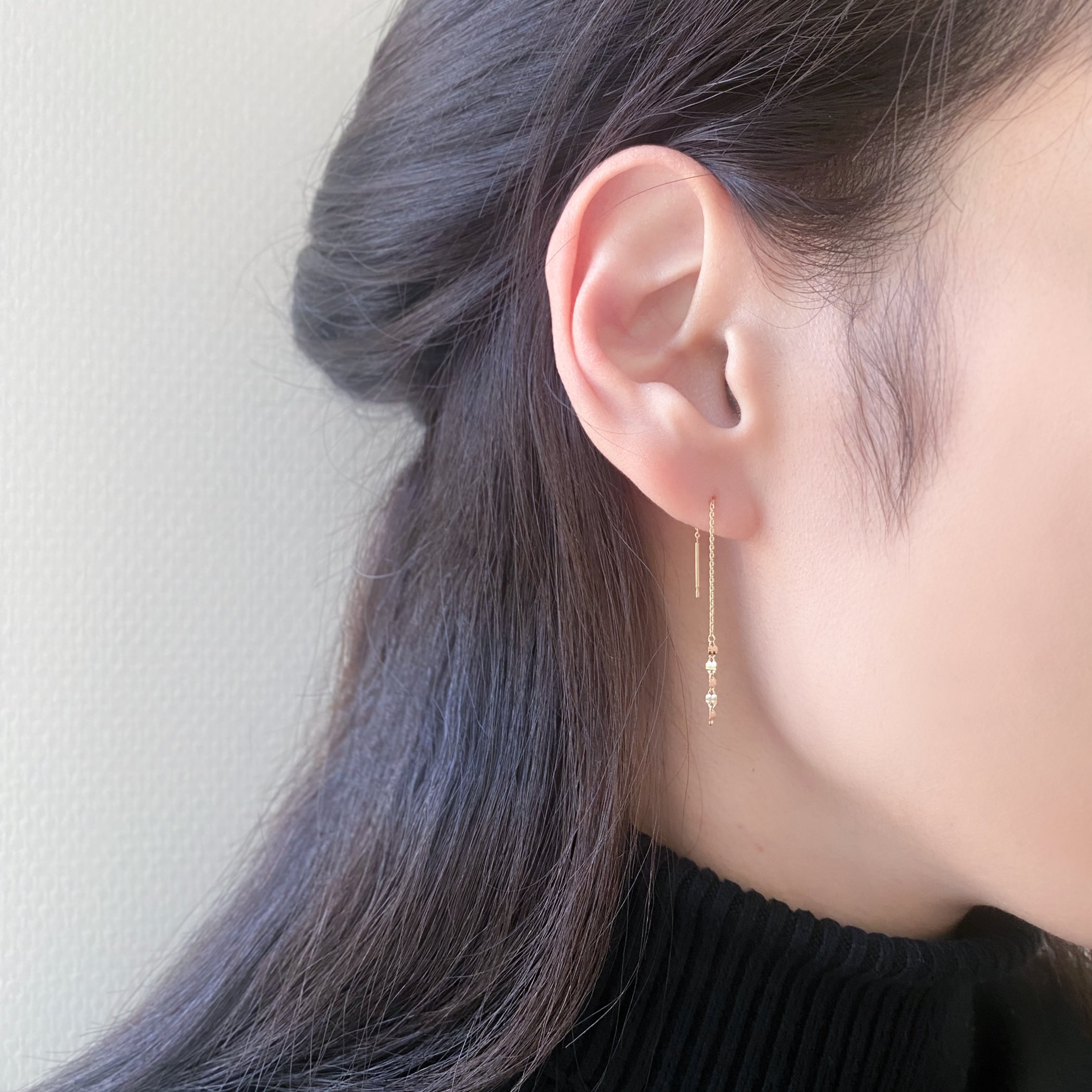 【WEB限定】K10 イエローゴールド アメリカン ピアス