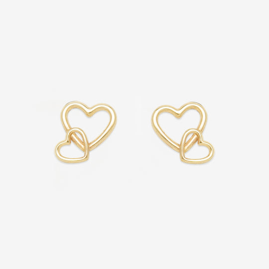 K10 イエローゴールド ハート ピアス