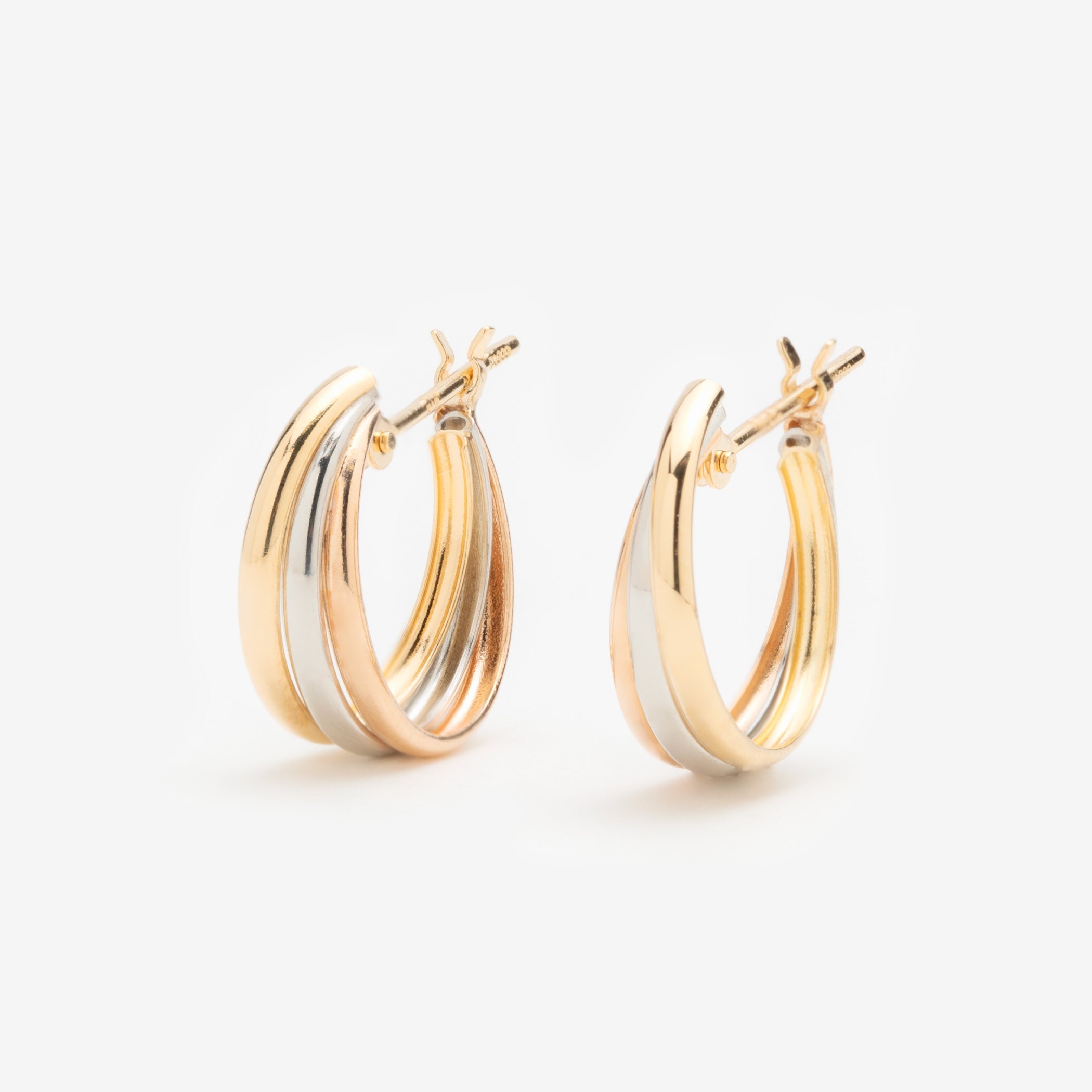 プラチナ K18 イエローゴールド/ピンクゴールド トリニティ フープ