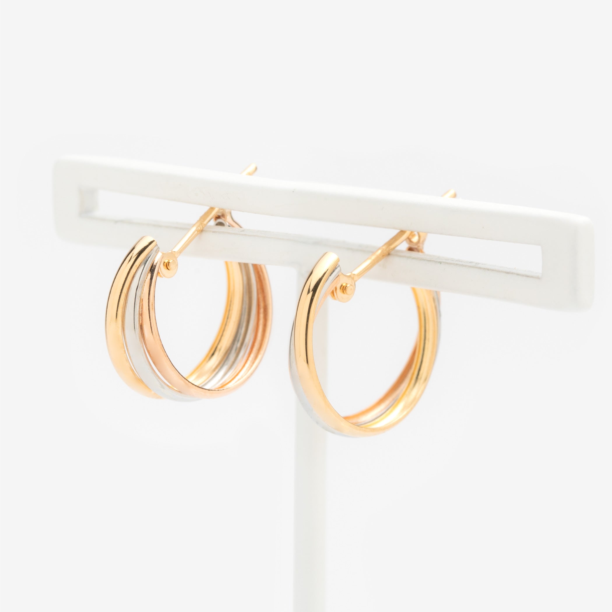 プラチナ K18 イエローゴールド/ピンクゴールド トリニティ フープ