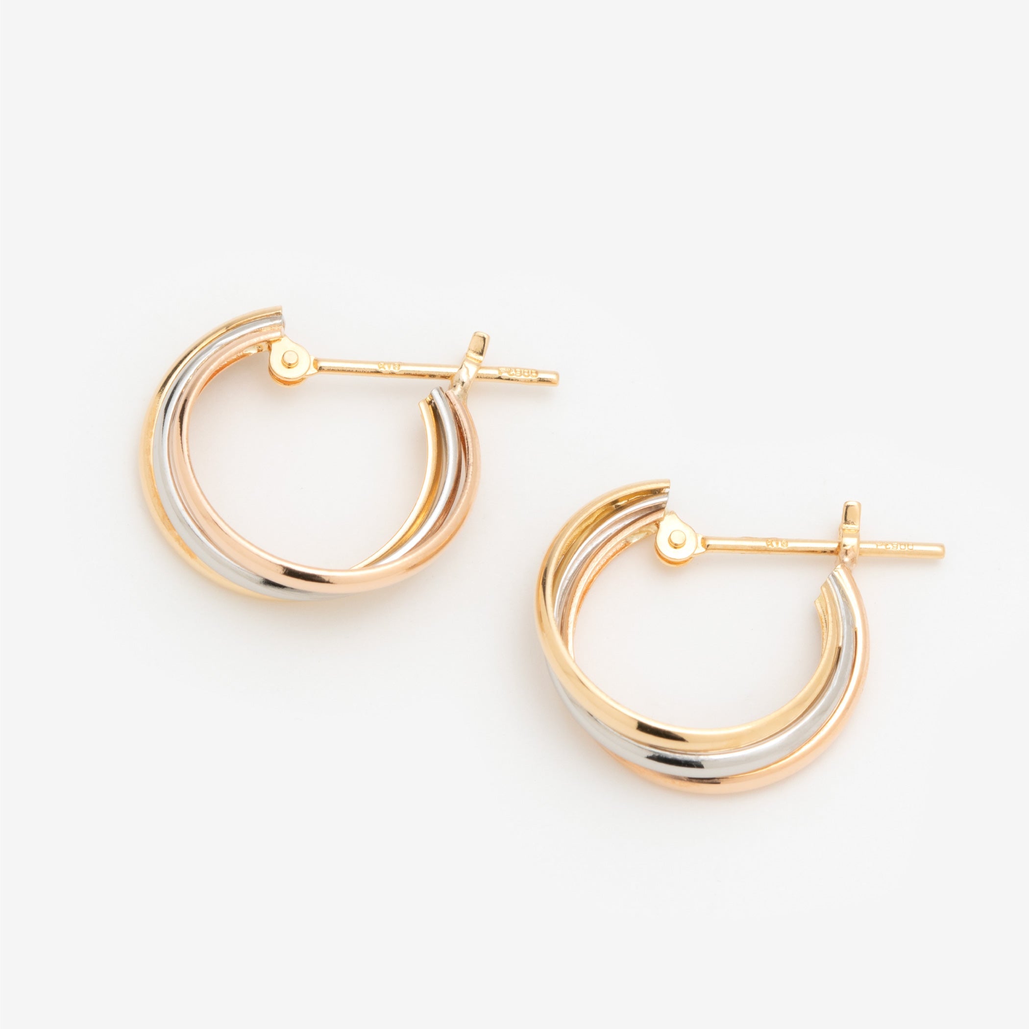 プラチナ K18 イエローゴールド/ピンクゴールド トリニティ フープ