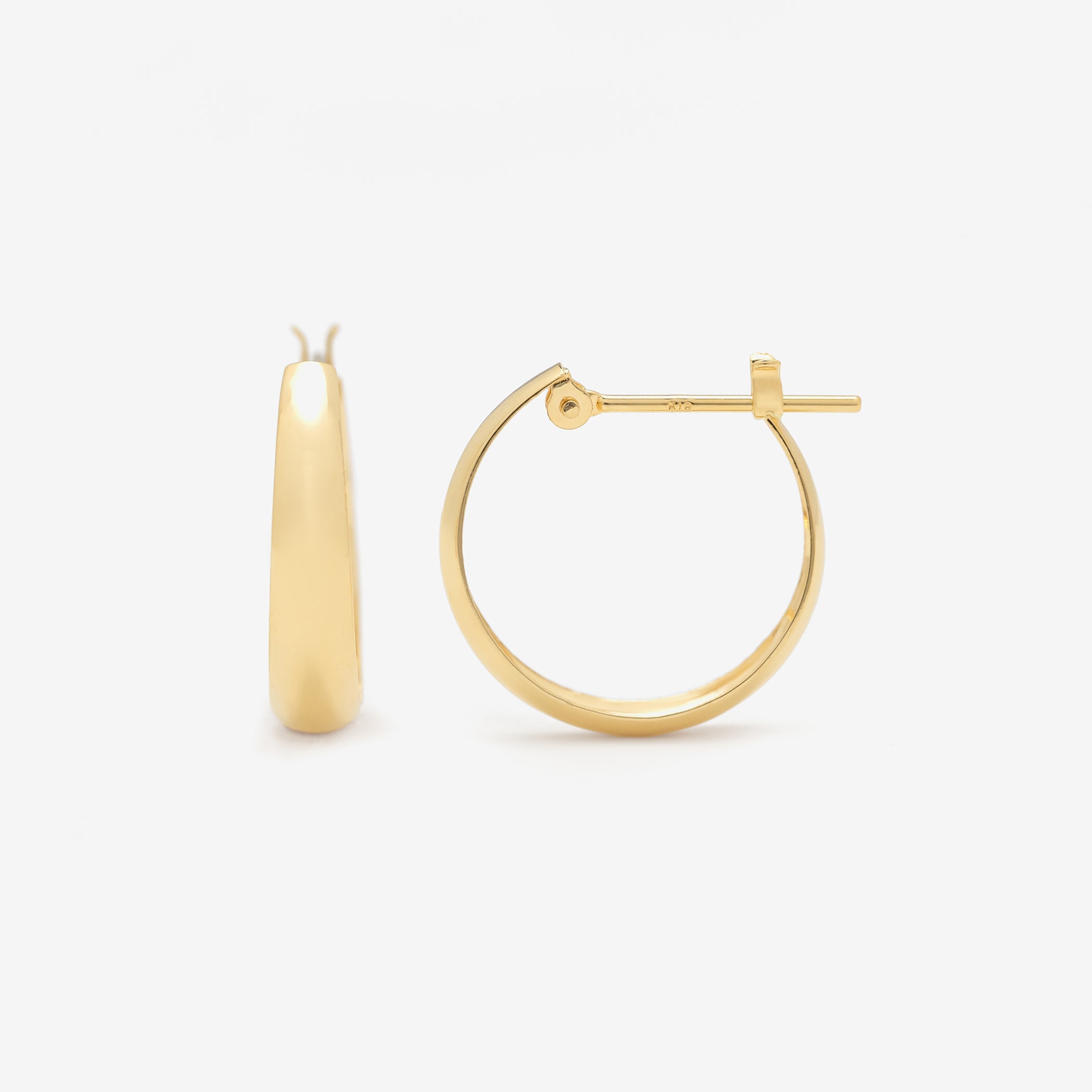 Milluflora K18 フープピアス 両耳用 K18 イエローゴールド フープ