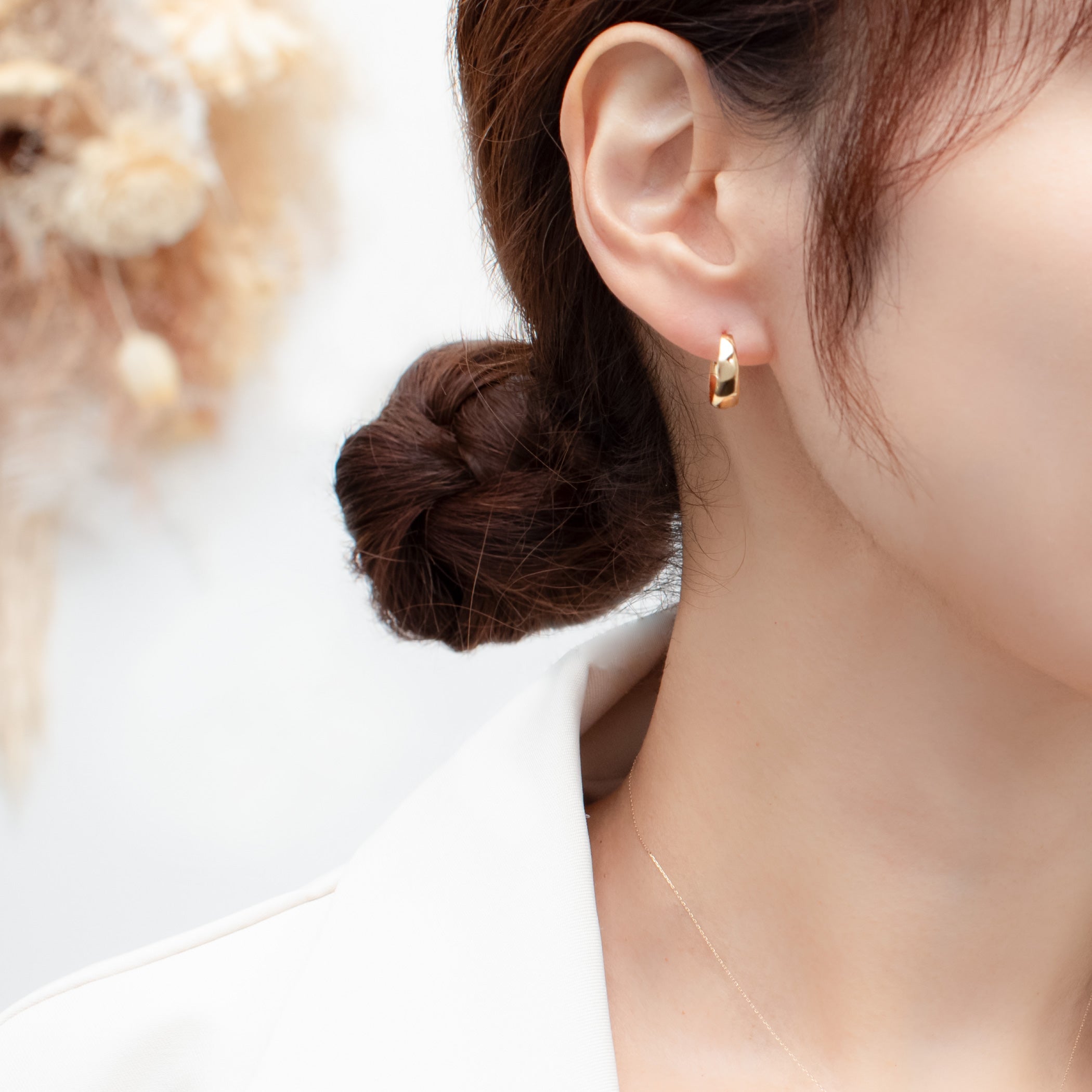 Milluflora K18 フープピアス 両耳用 K18 イエローゴールド フープ ピアス（10mm） – Milluflora