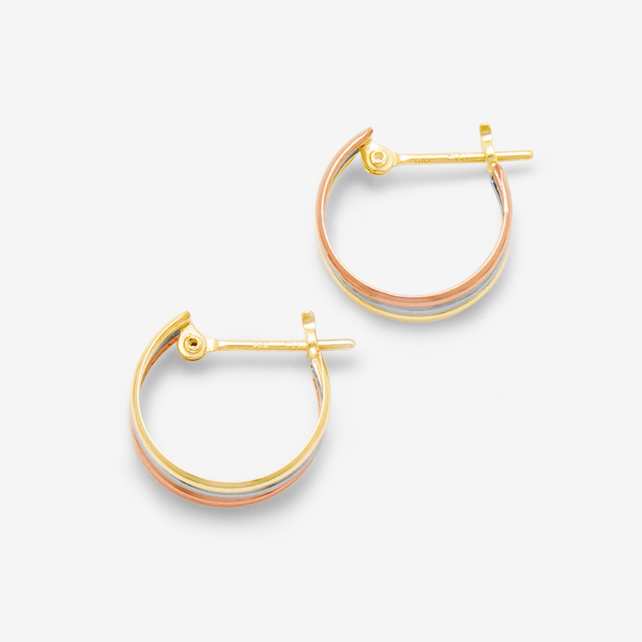 K10 イエローゴールド/ピンクゴールド/プラチナ フープ ピアス