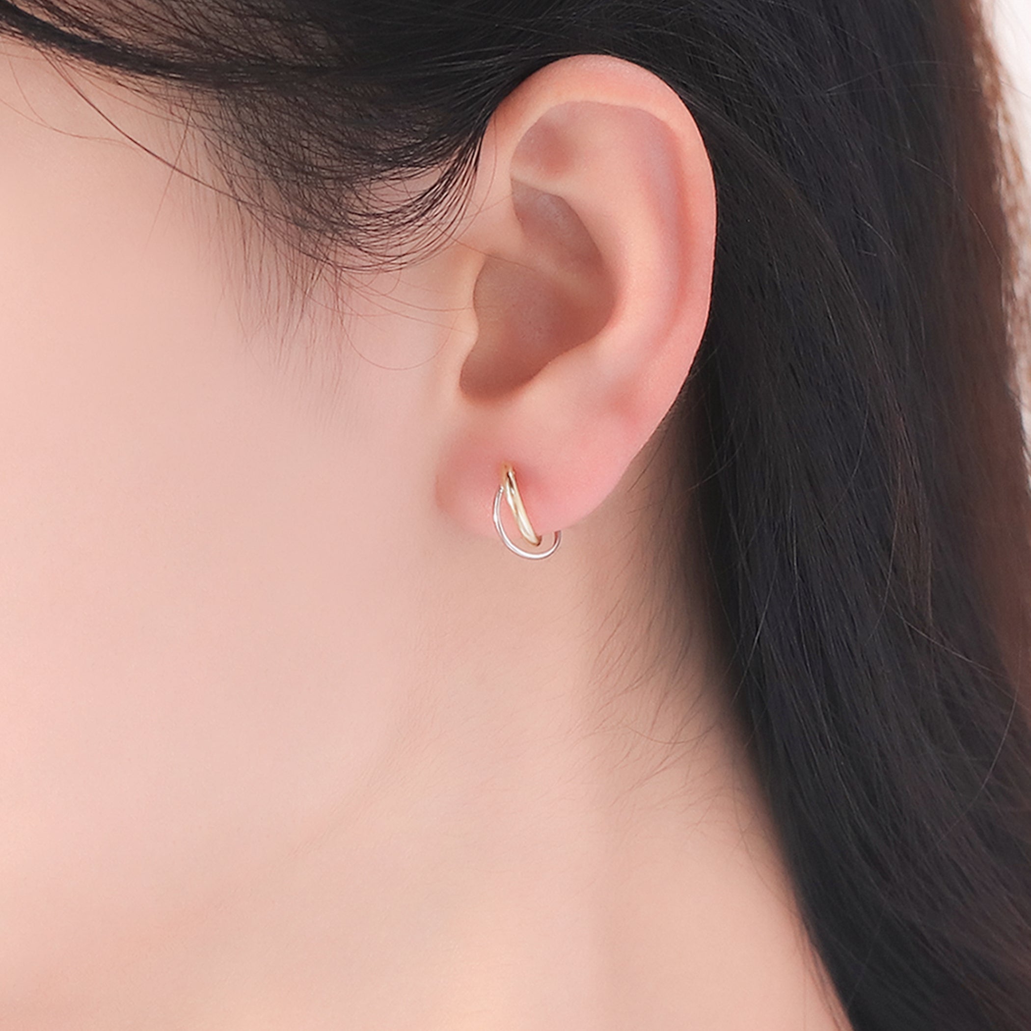 K10 イエローゴールド/プラチナ フープ ピアス – Milluflora | ミル