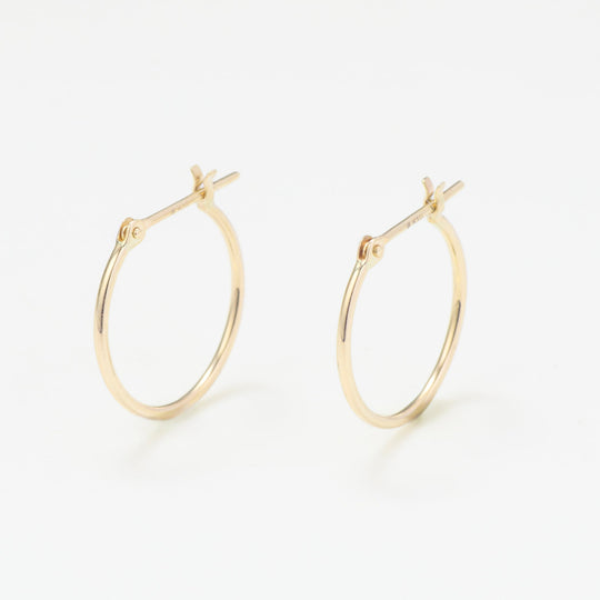 K10 イエローゴールド フープ ピアス（15mm）